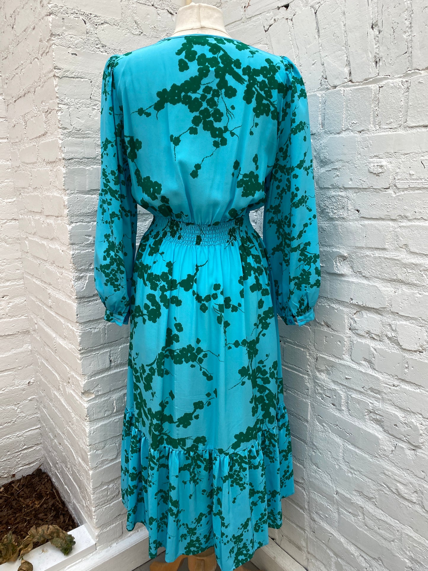 Tucker Green/Blue Silk Dress, S