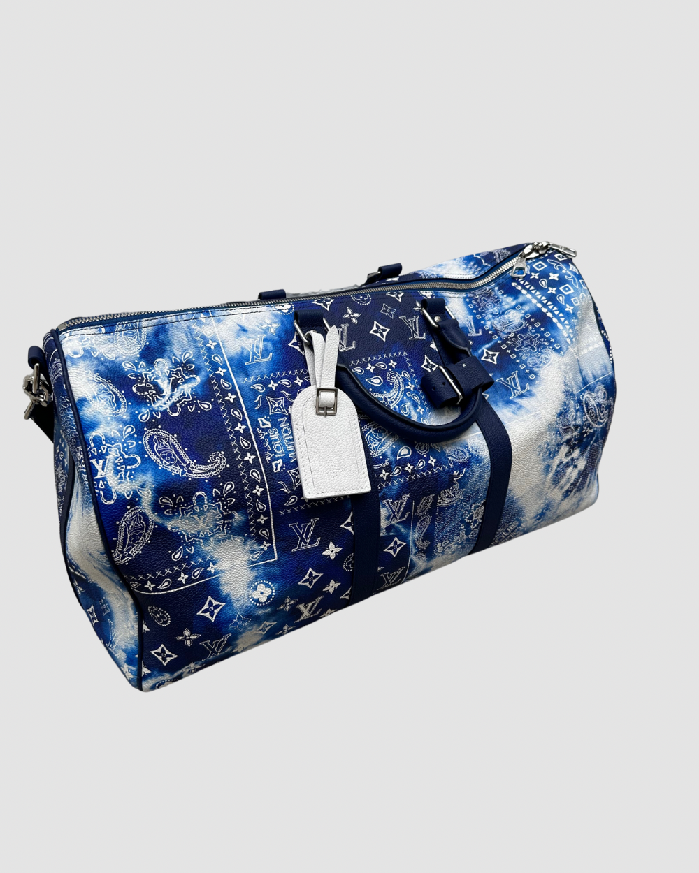 Louis Vuitton Keepall 50 blue bandana