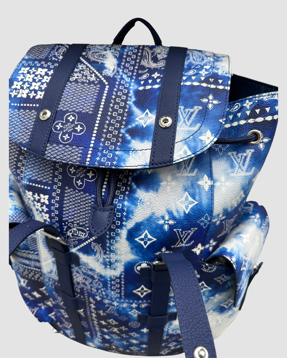 Louis Vuitton blue bandana backpack