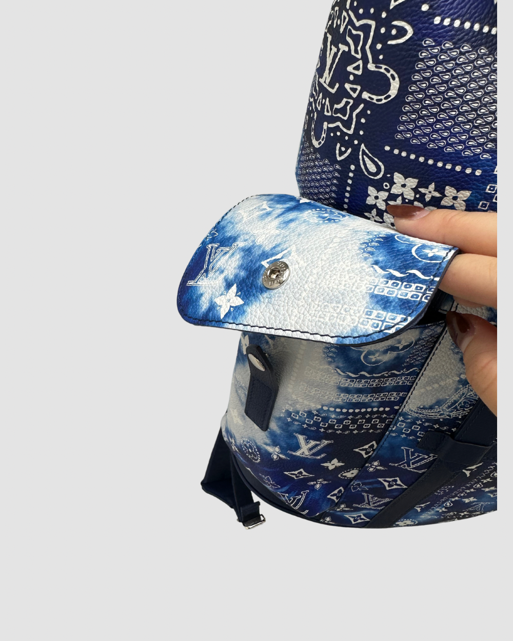 Louis Vuitton blue bandana backpack