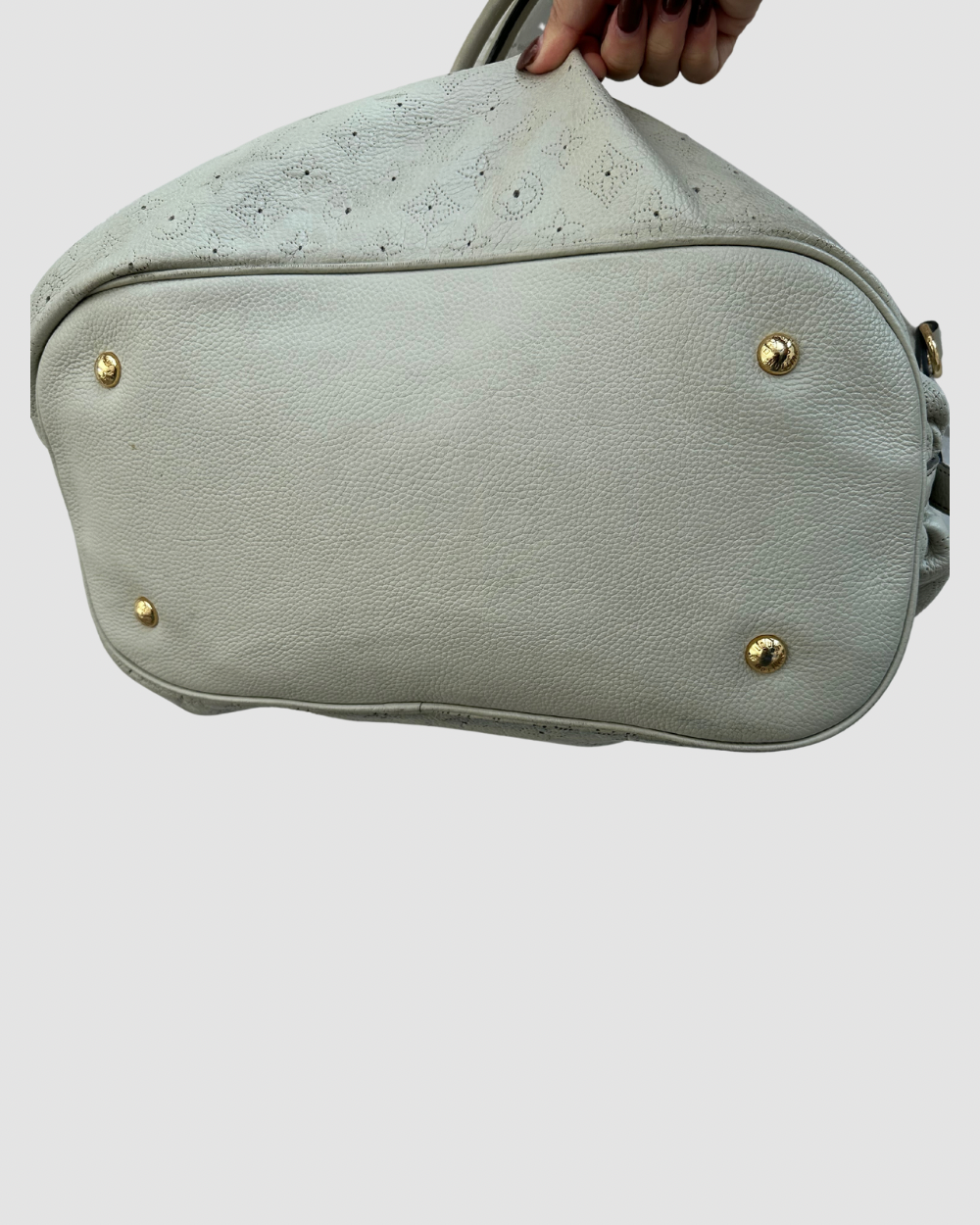 Louis Vuitton Cream Mahina Hobo Tote
