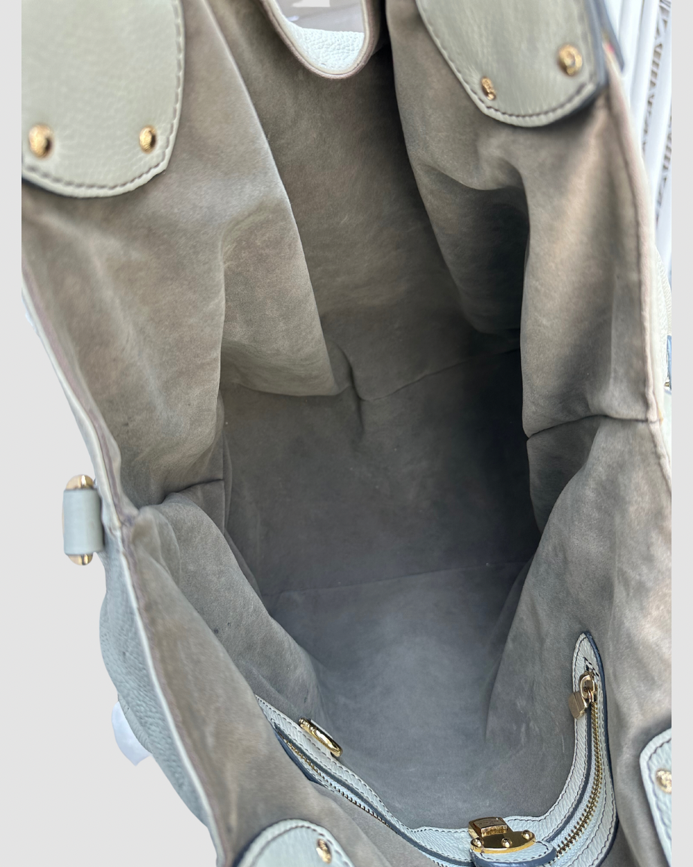 Louis Vuitton Cream Mahina Hobo Tote