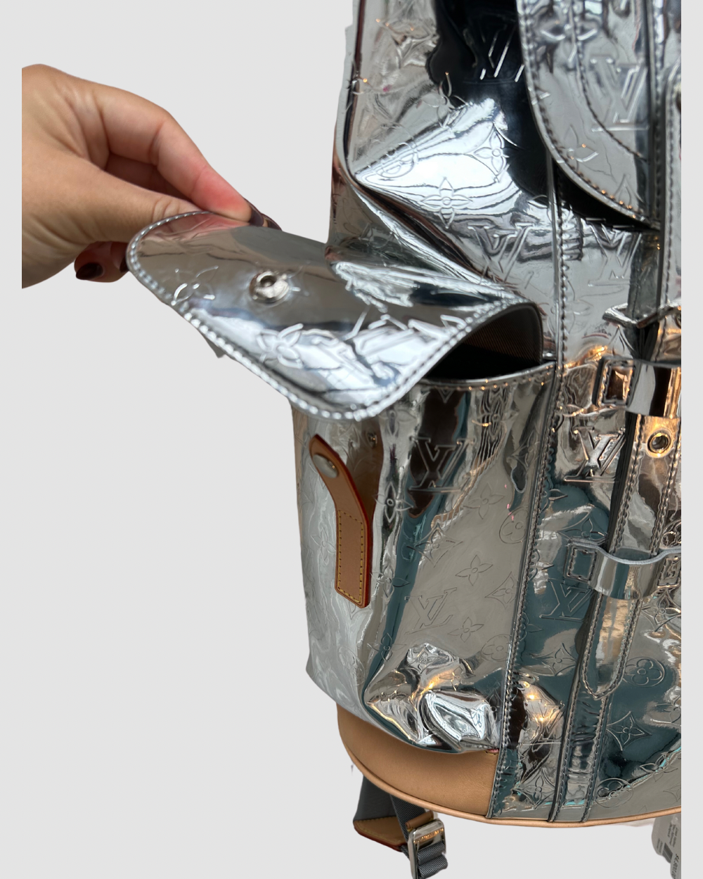 Louis Vuitton Silver Mirrored Backpack