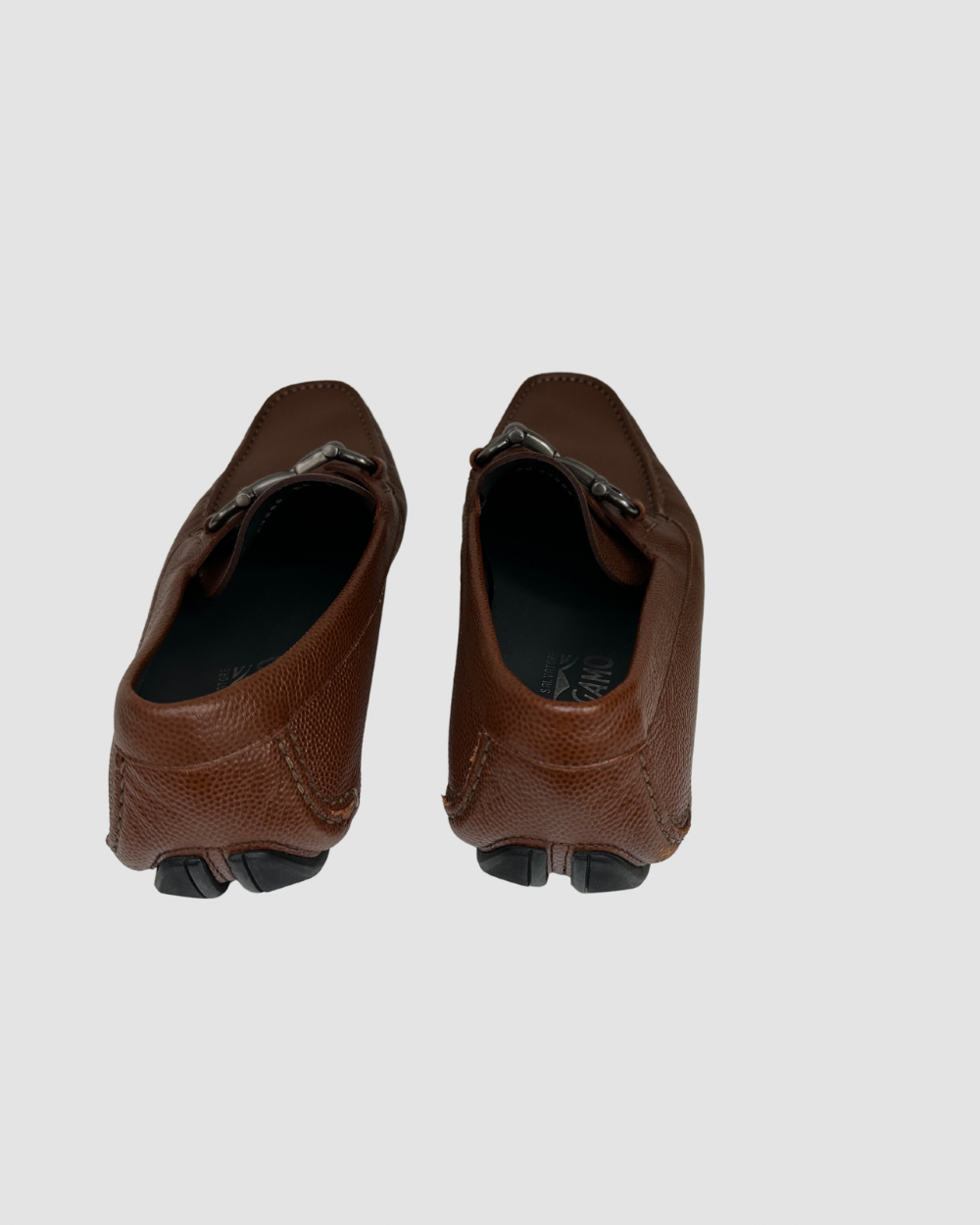 Salvatore Ferragamo Brown Leather Loafers, Mens 6.5