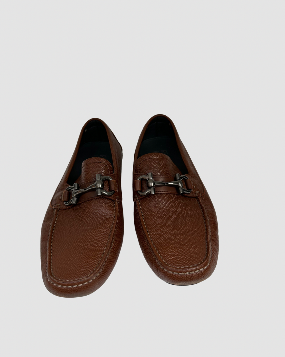 Salvatore Ferragamo Brown Leather Loafers, Mens 6.5