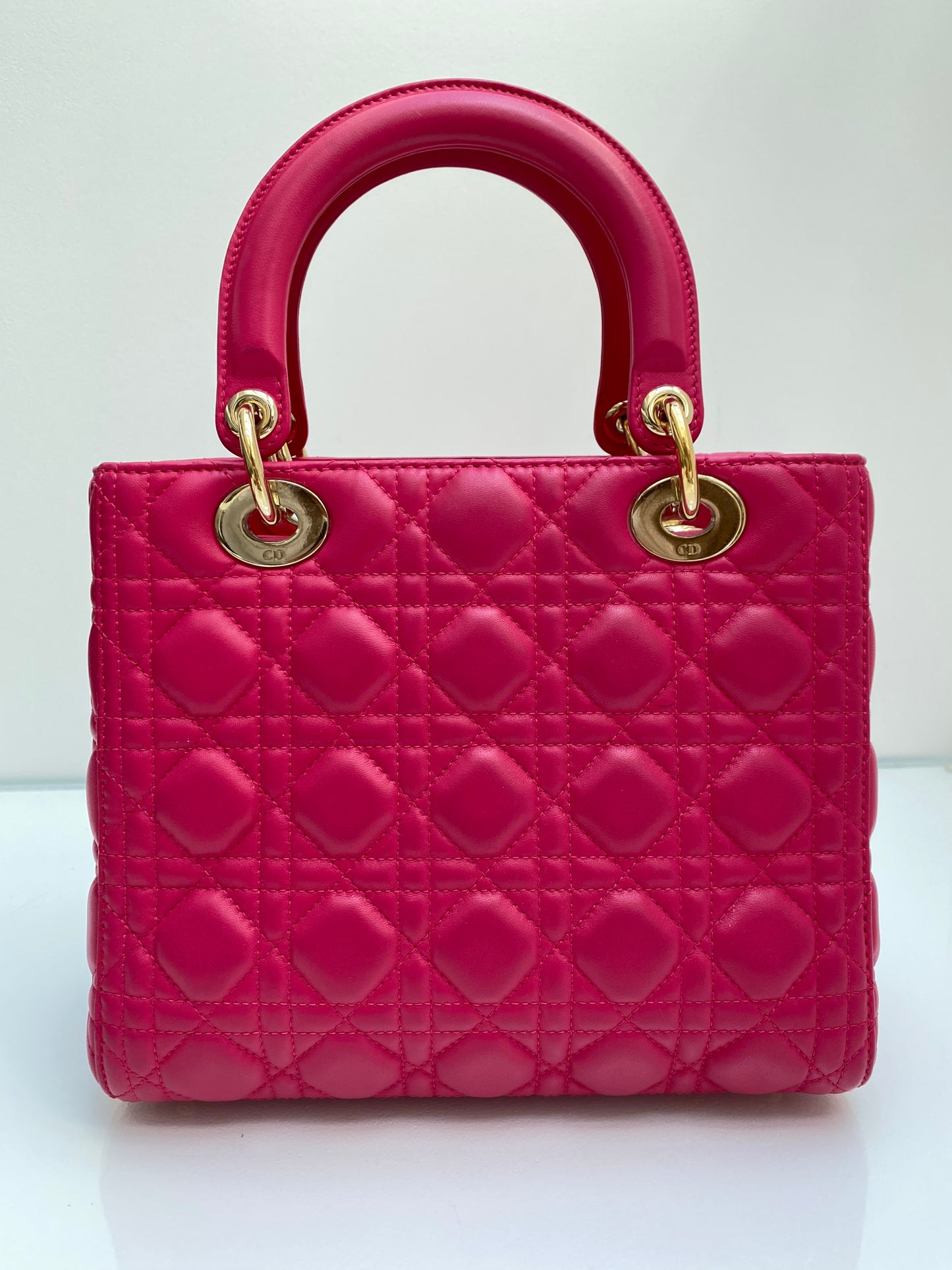 Christian Dior Pink Leather Lady Dior GHW
