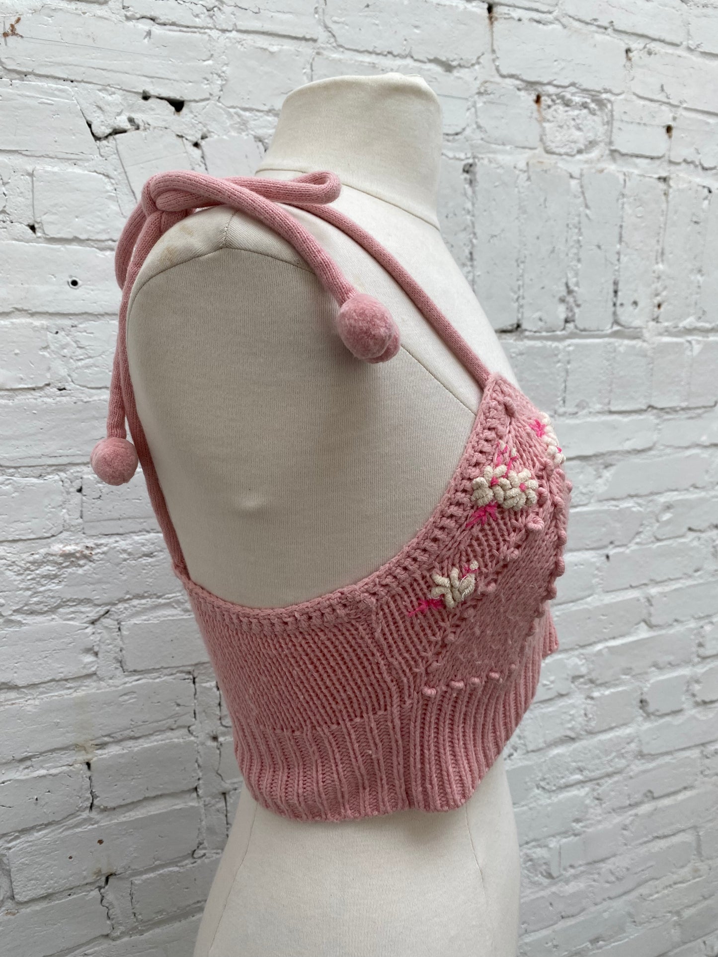 LoveShackFancy Pink Knit Top, XS