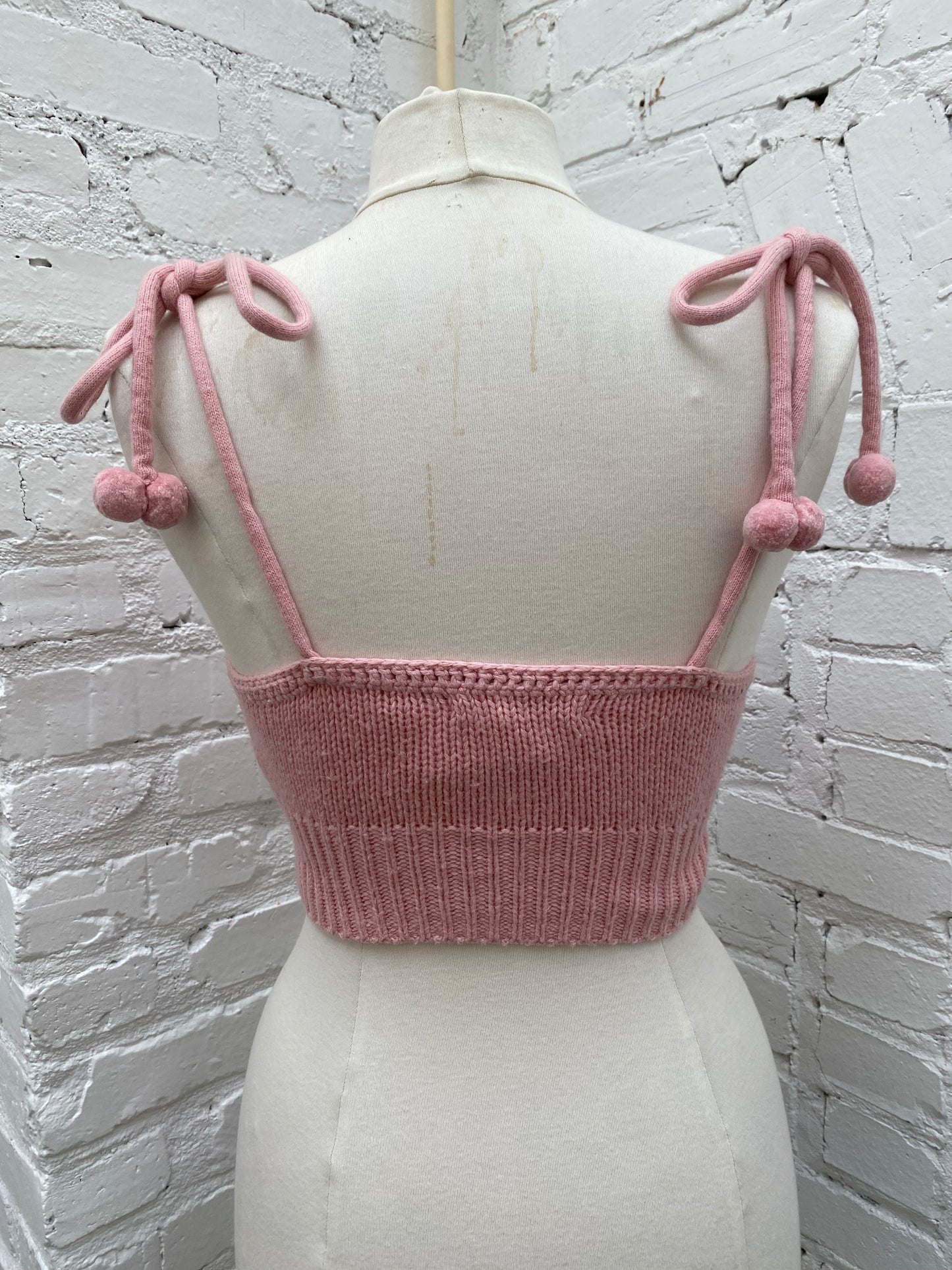 LoveShackFancy Pink Knit Top, XS