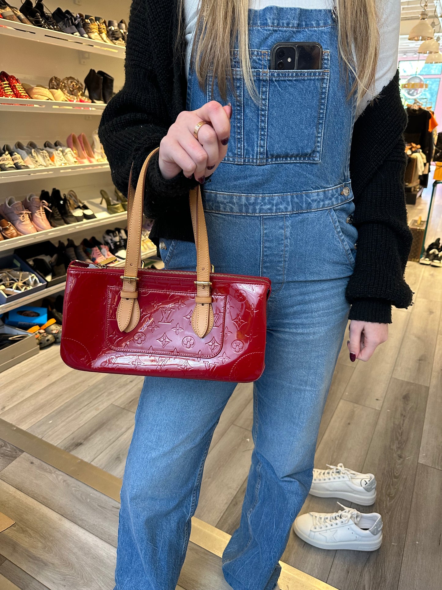 Louis Vuitton Red Vernis Rosewood Shoulder Bag