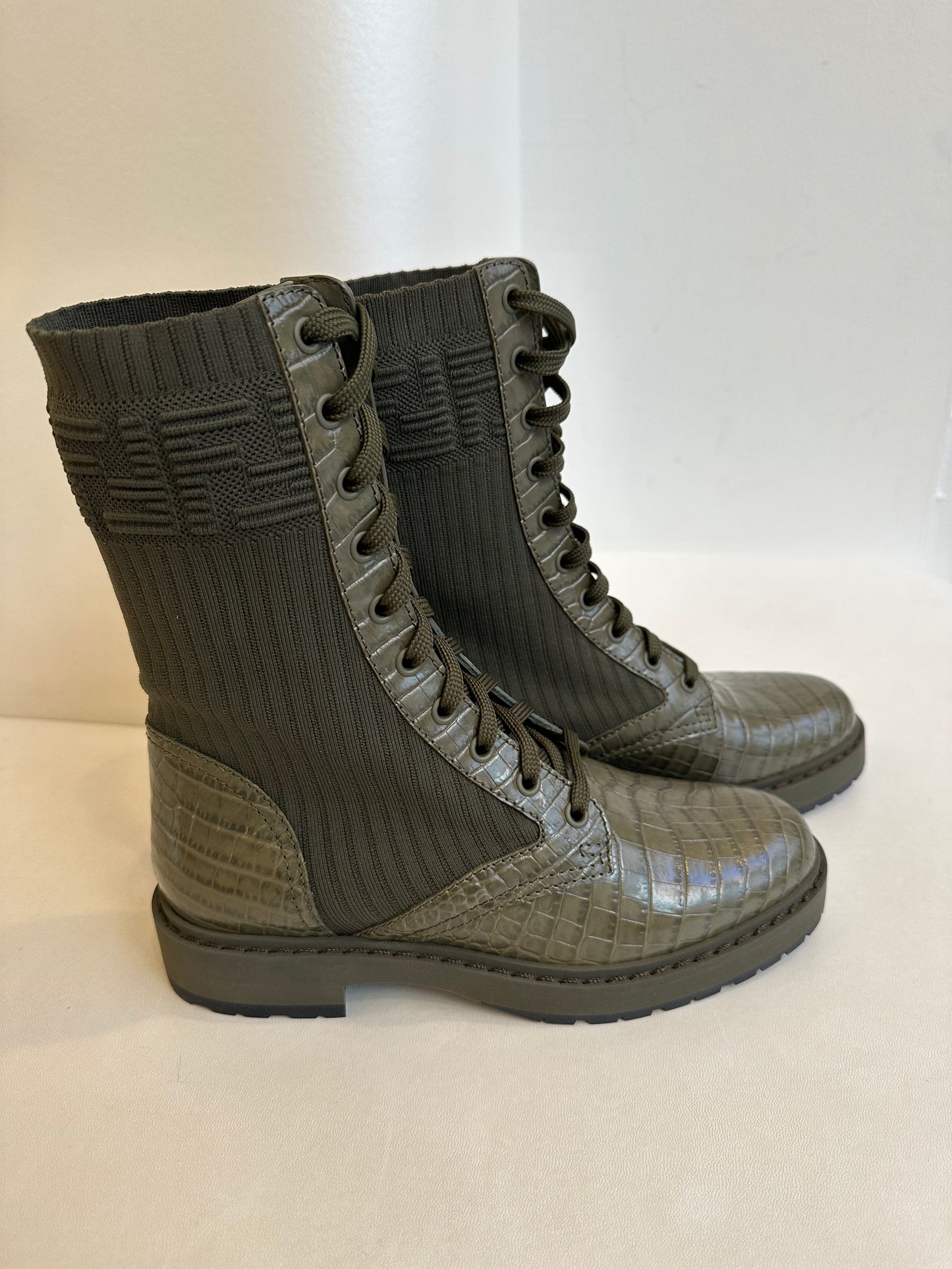 Fendi Combat Boots Green