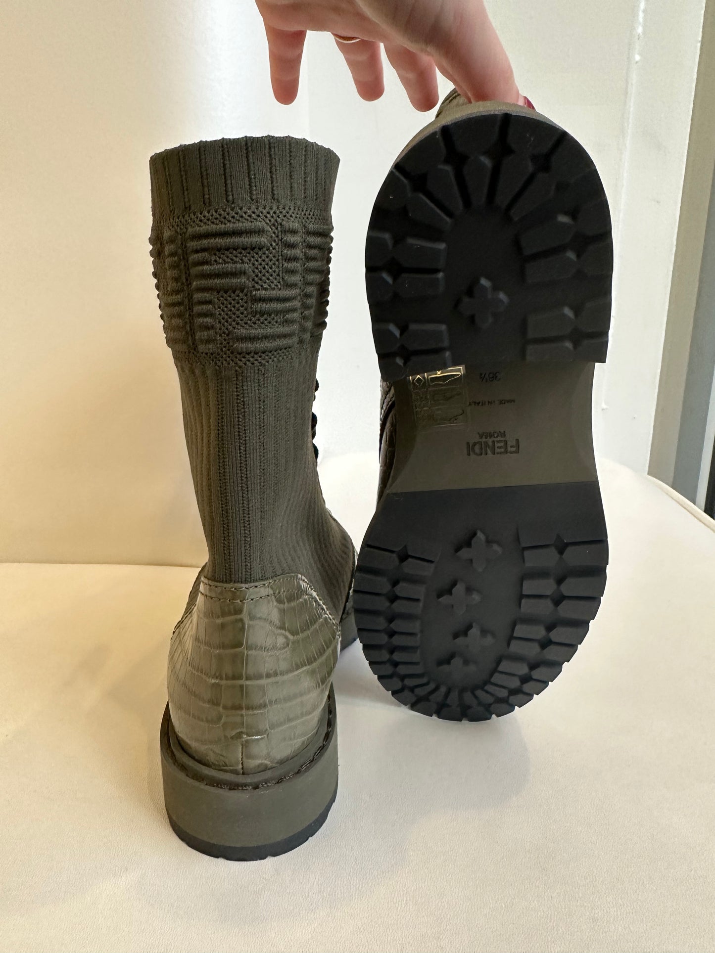 Fendi Combat Boots Green