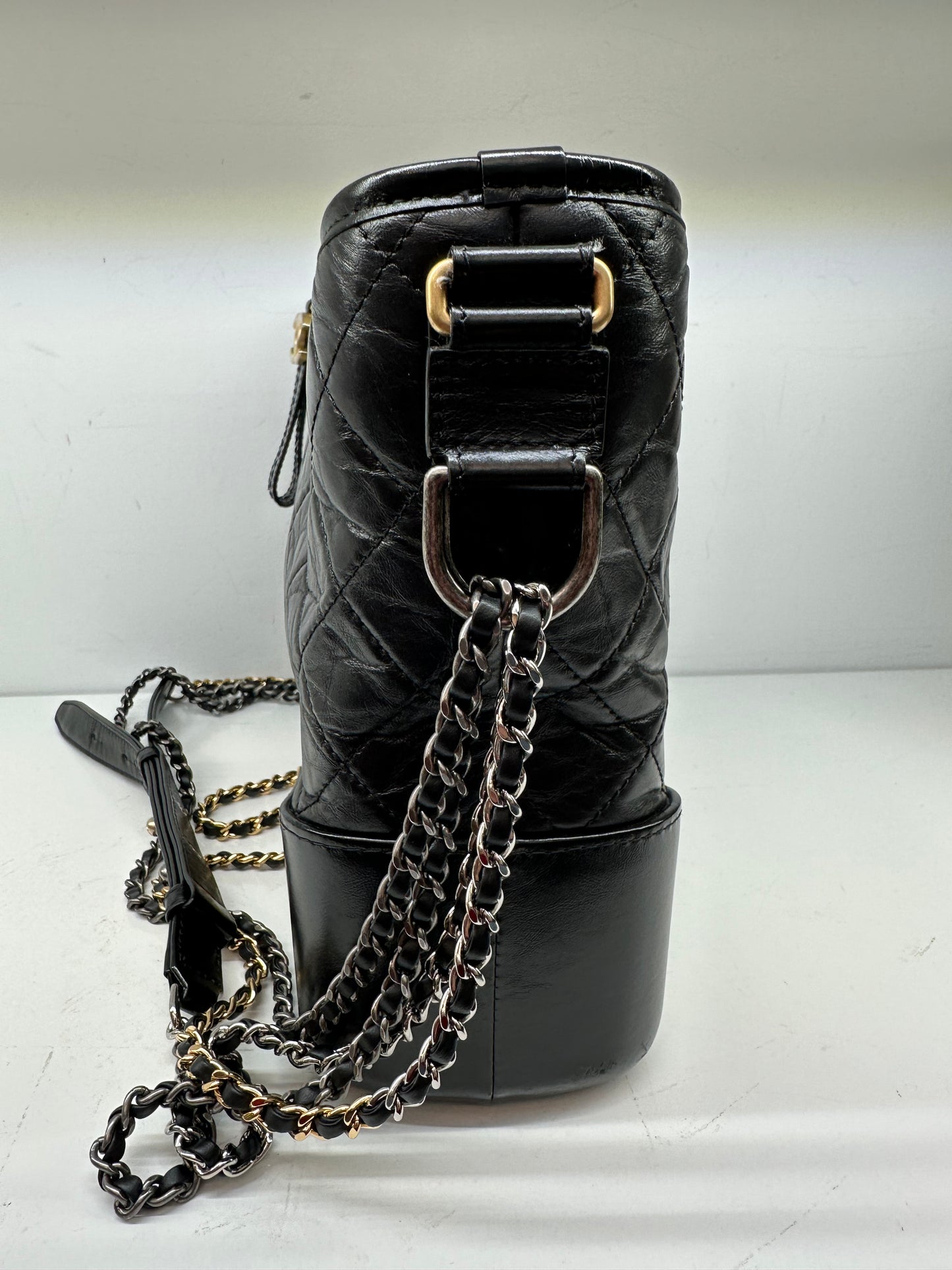 Chanel Black Calfskin Leather Medium Gabrielle Bag