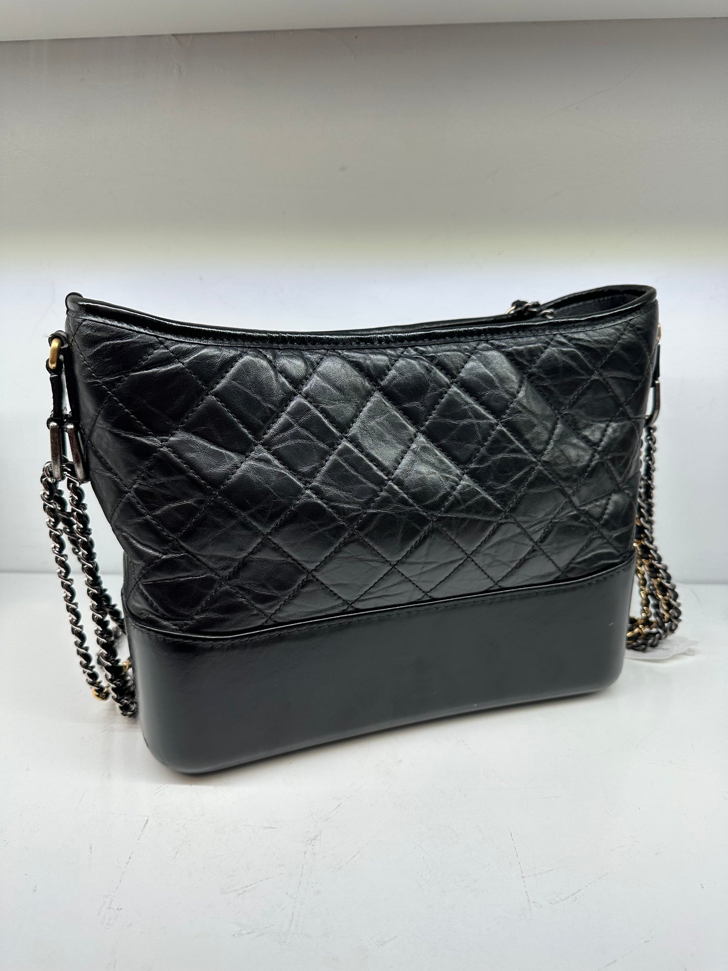 Chanel Black Calfskin Leather Medium Gabrielle Bag
