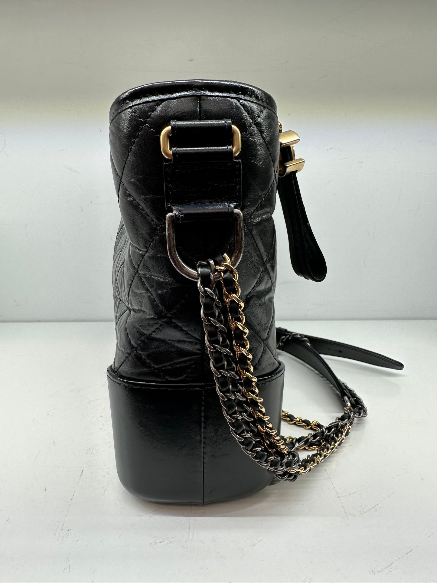 Chanel Black Calfskin Leather Medium Gabrielle Bag