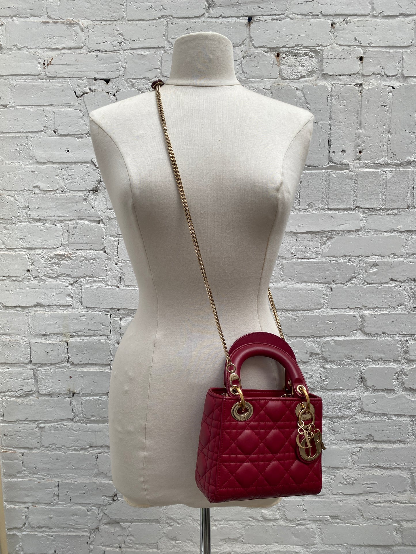 Dior Burgundy Mini Lady Dior Bag