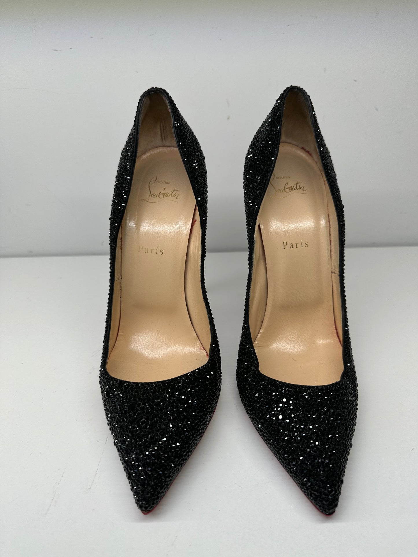 Christian Louboutin Black Jeweled Heels