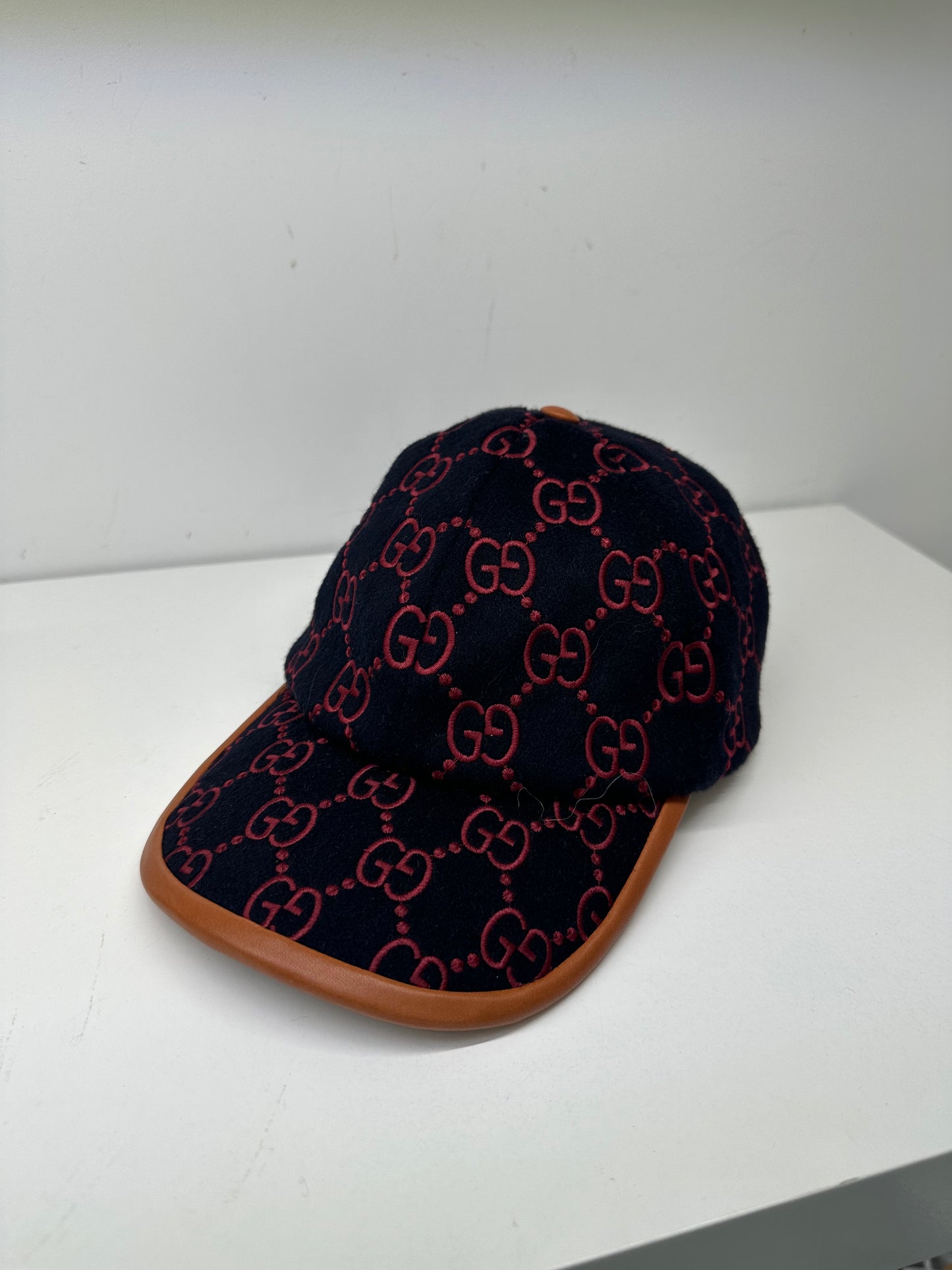 Gucci Navy & Red Wool Baseball Hat