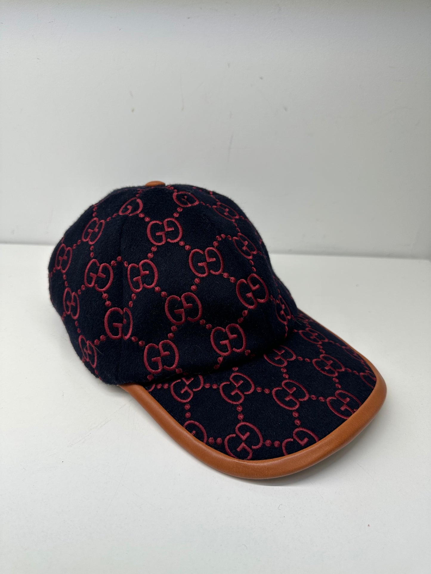 Gucci Navy & Red Wool Baseball Hat