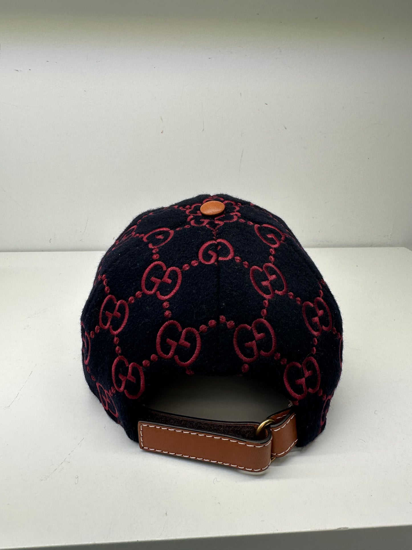 Gucci Navy & Red Wool Baseball Hat