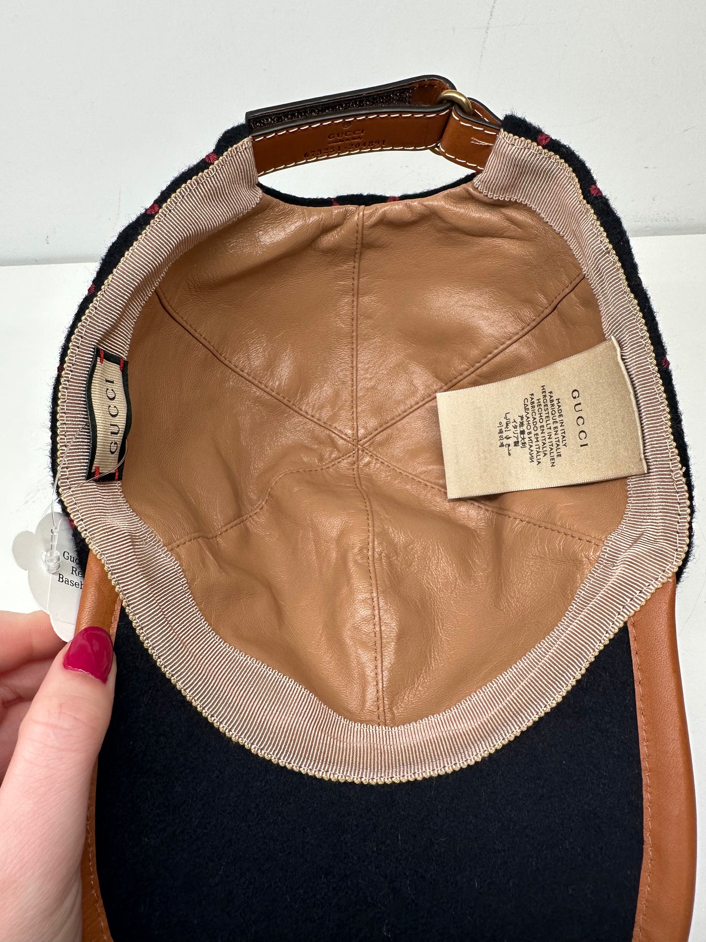 Gucci Navy & Red Wool Baseball Hat