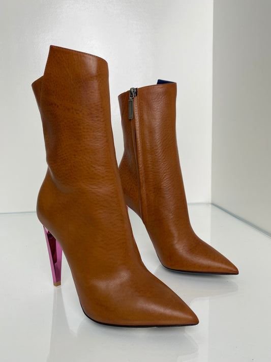 Saint Laurent Brown Leather Boots, 35.5