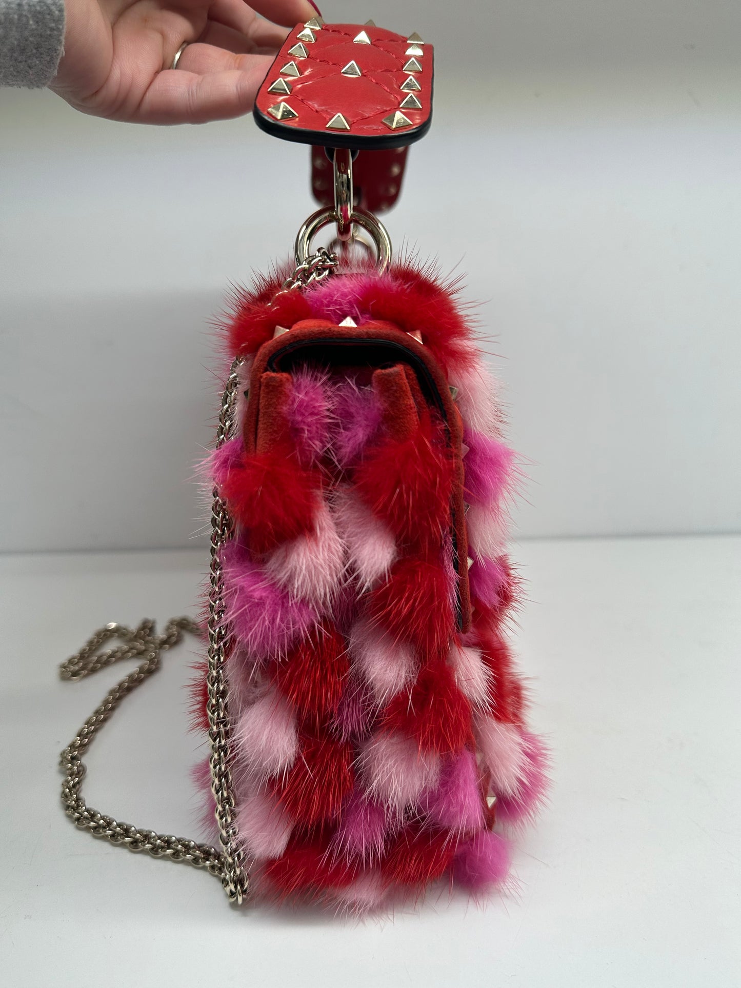 Valentino Pink Mink Pom Pom Crossbody Bag