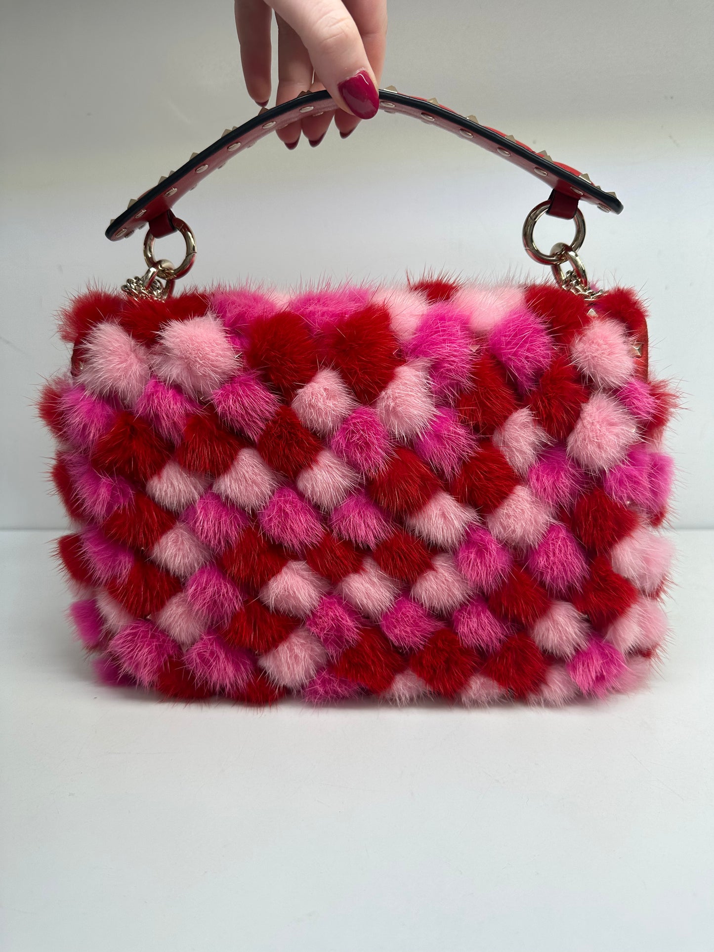 Valentino Pink Mink Pom Pom Crossbody Bag