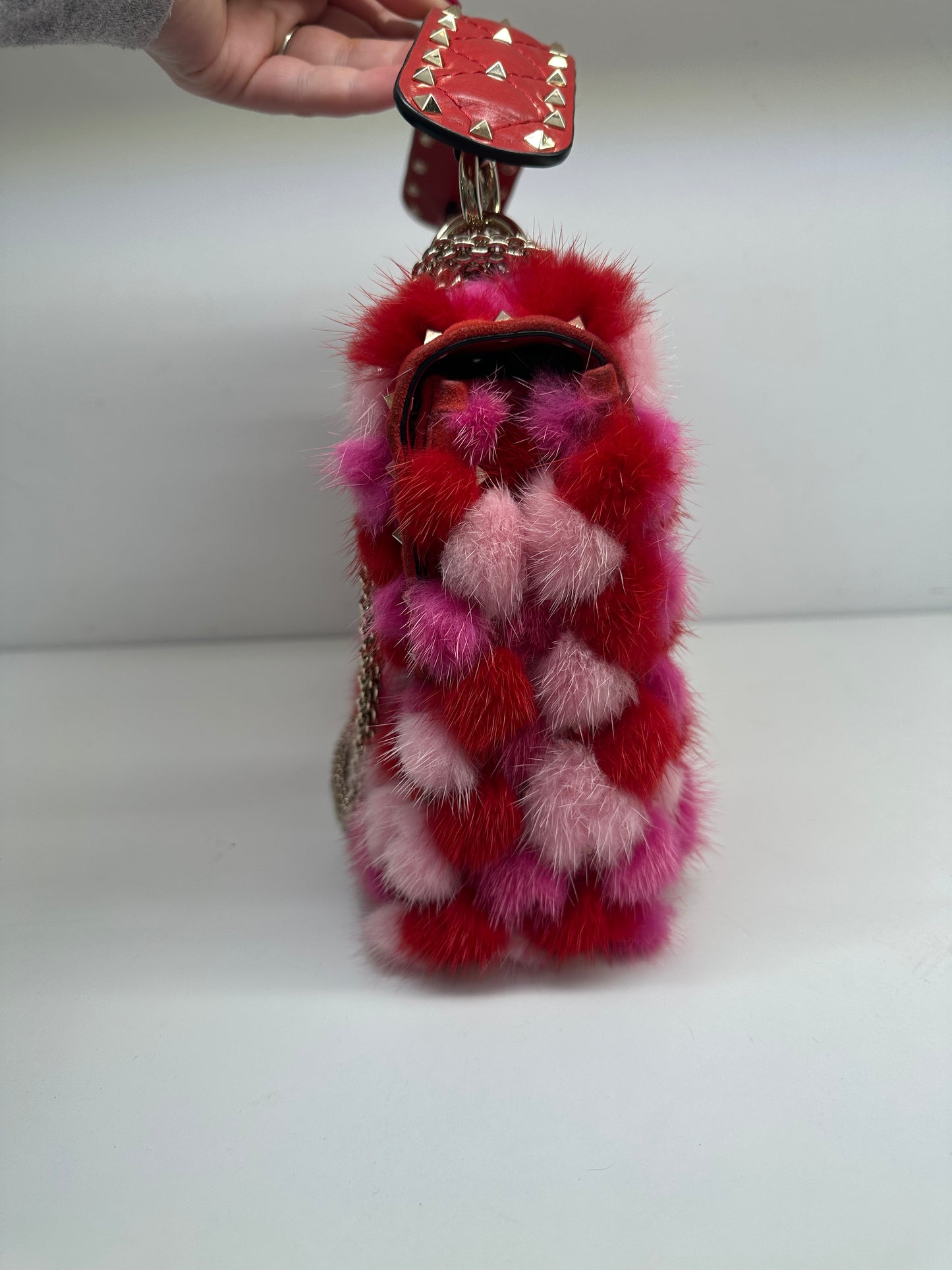 Valentino Pink Mink Pom Pom Crossbody Bag