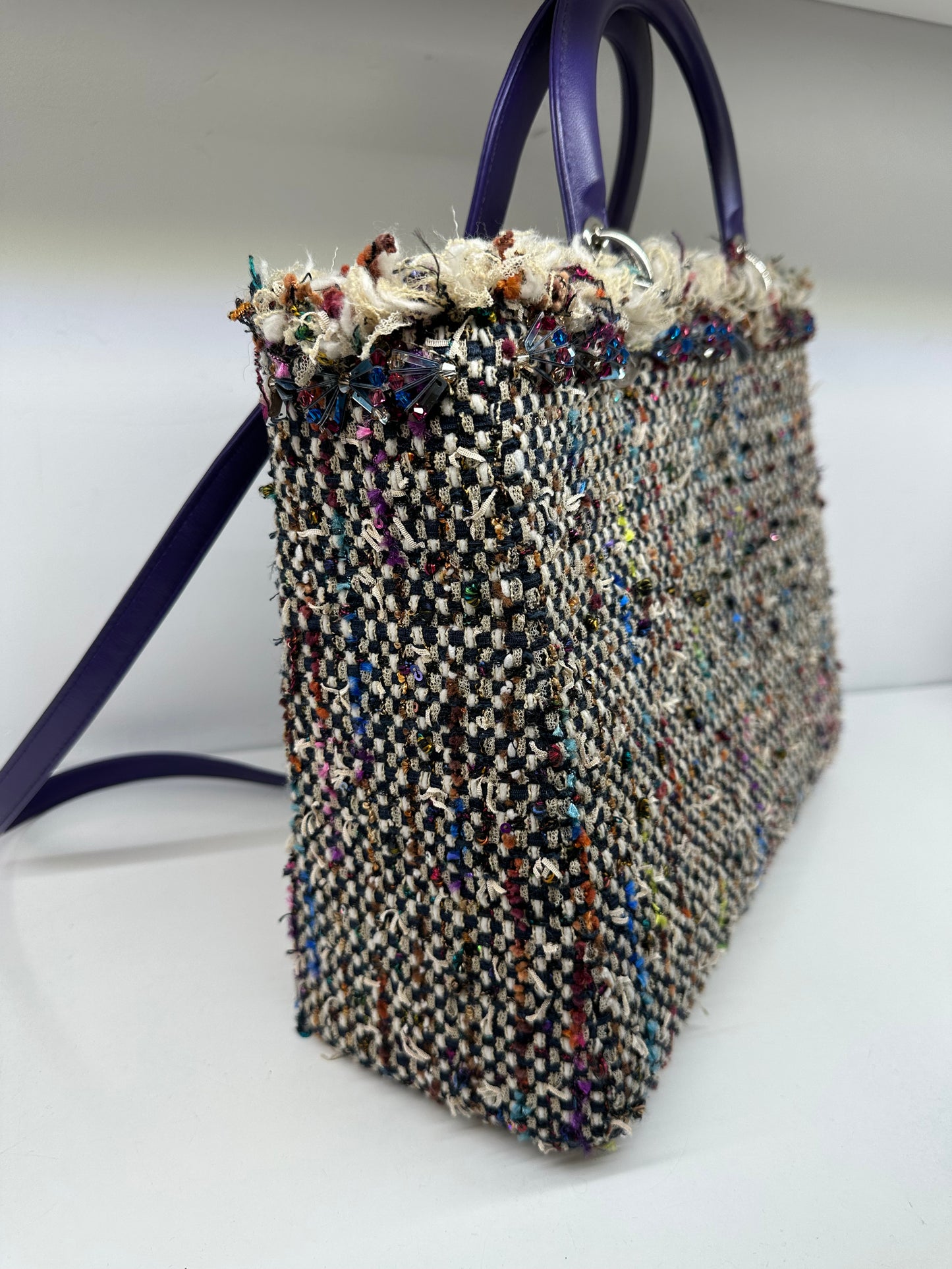Christian Dior Lady Dior Purple Braided Tweed