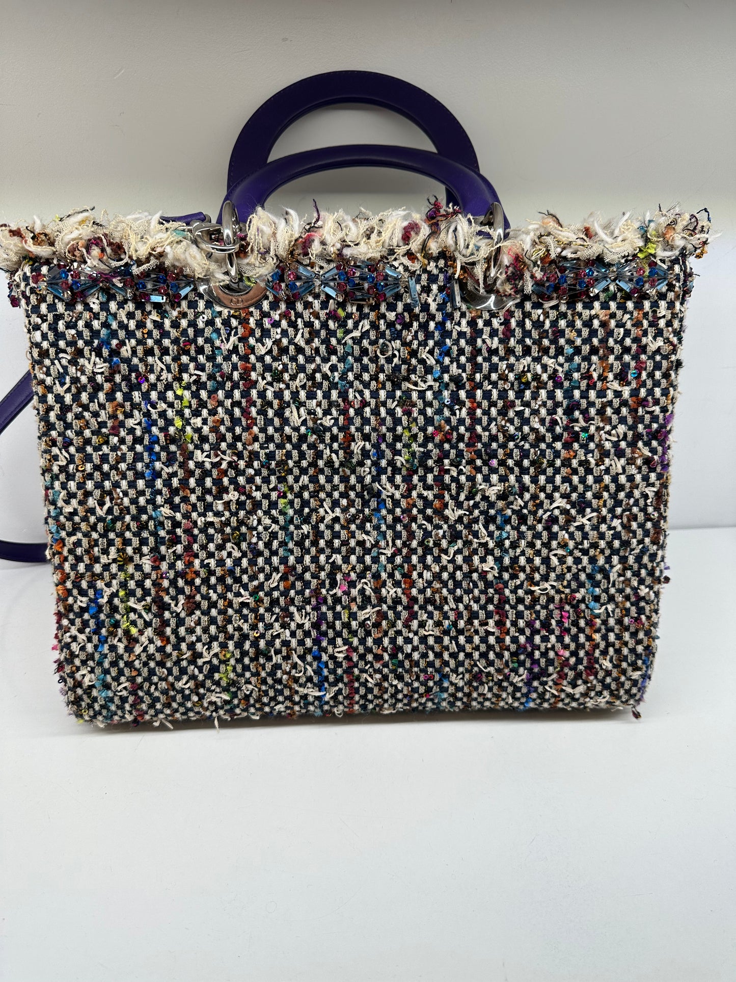 Christian Dior Lady Dior Purple Braided Tweed