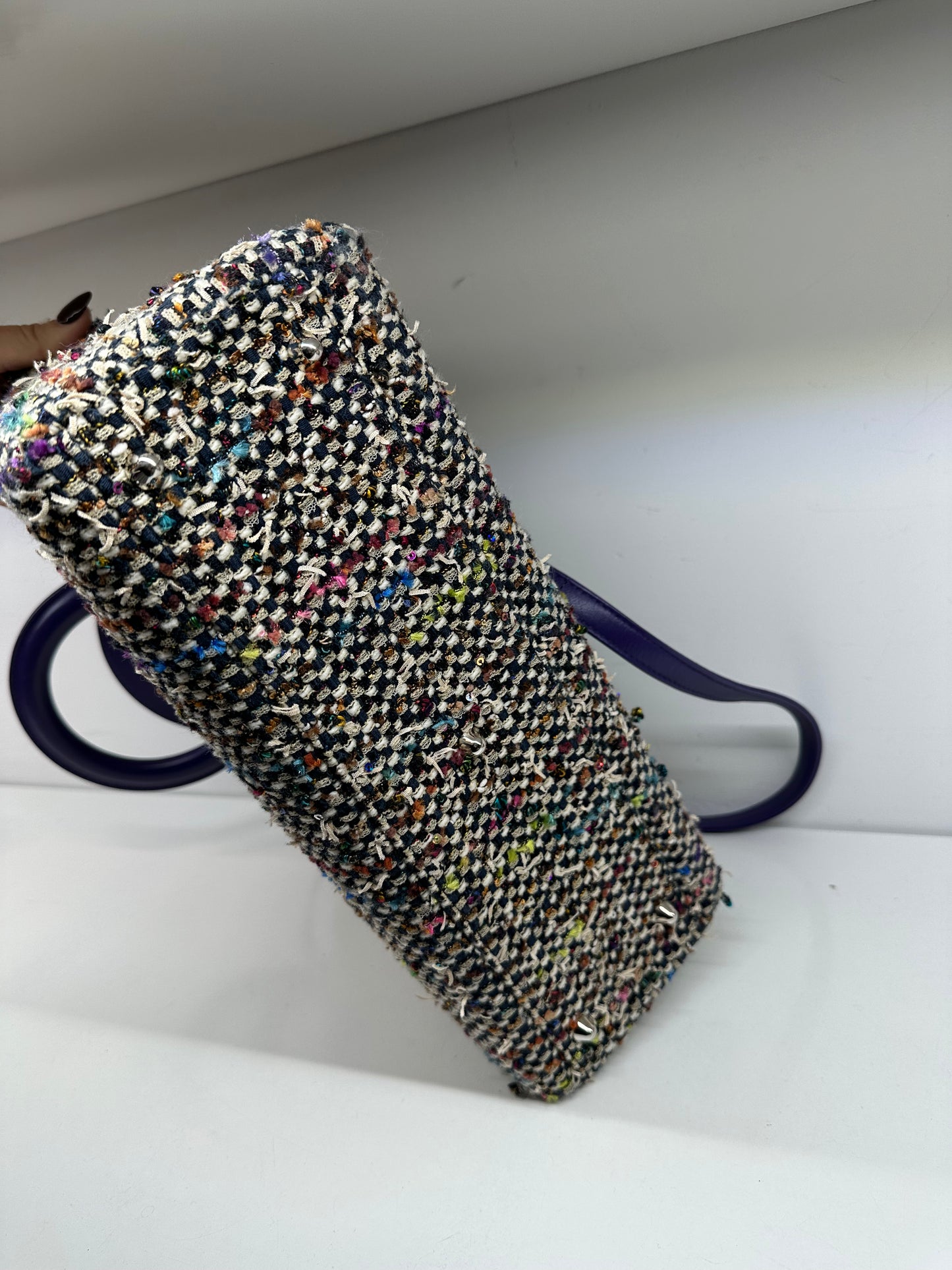 Christian Dior Lady Dior Purple Braided Tweed