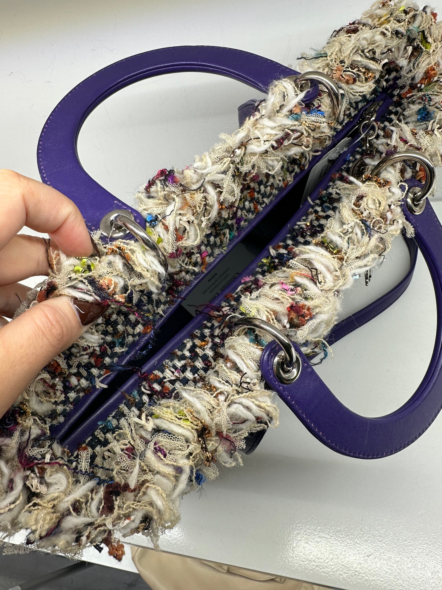 Christian Dior Lady Dior Purple Braided Tweed