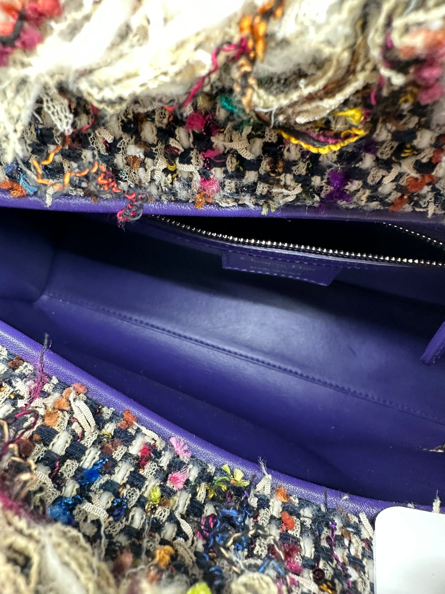 Christian Dior Lady Dior Purple Braided Tweed