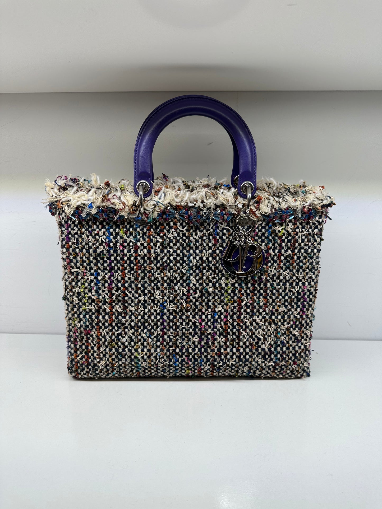 Christian Dior Lady Dior Purple Braided Tweed