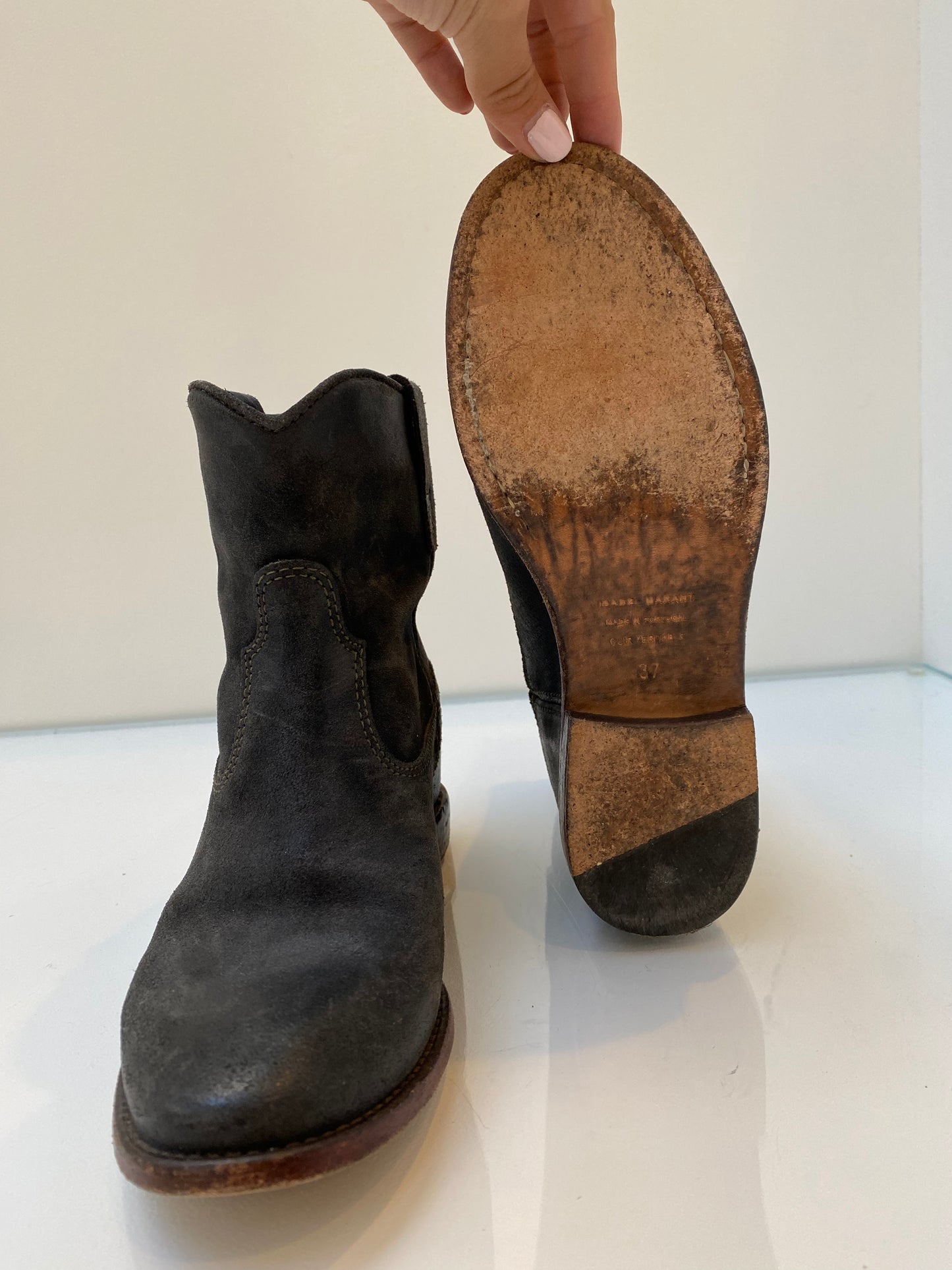 Isabel Marant Grey Suede Boots, 37