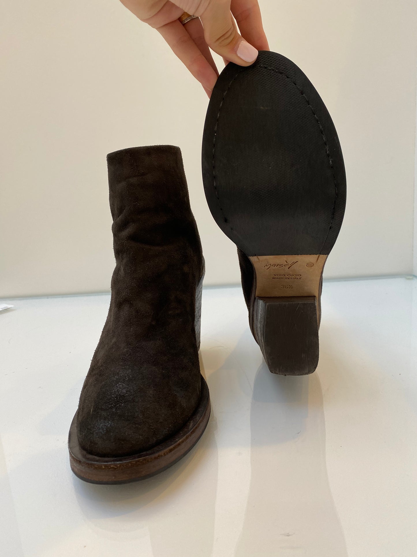 Marsell Dark Chocolate Ankle Boots, 36.5