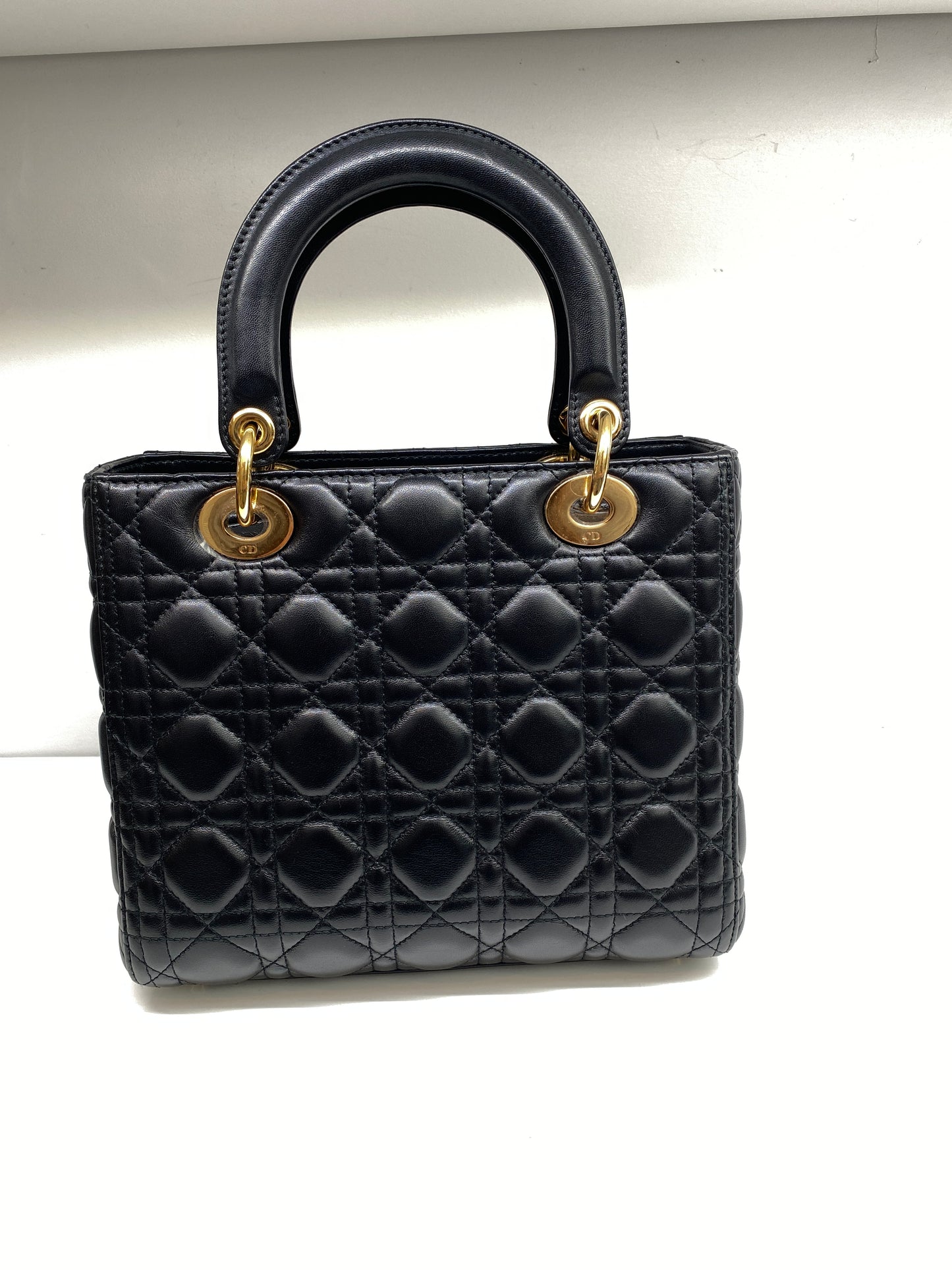 Christian Dior Lady Dior Medium Black Lambskin GHW