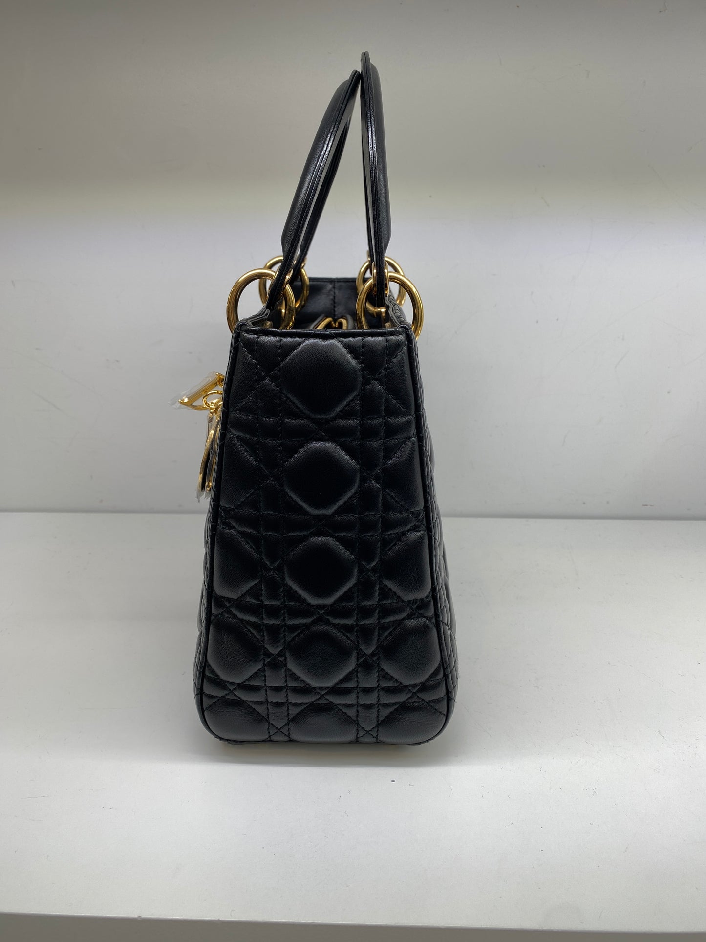 Christian Dior Lady Dior Medium Black Lambskin GHW