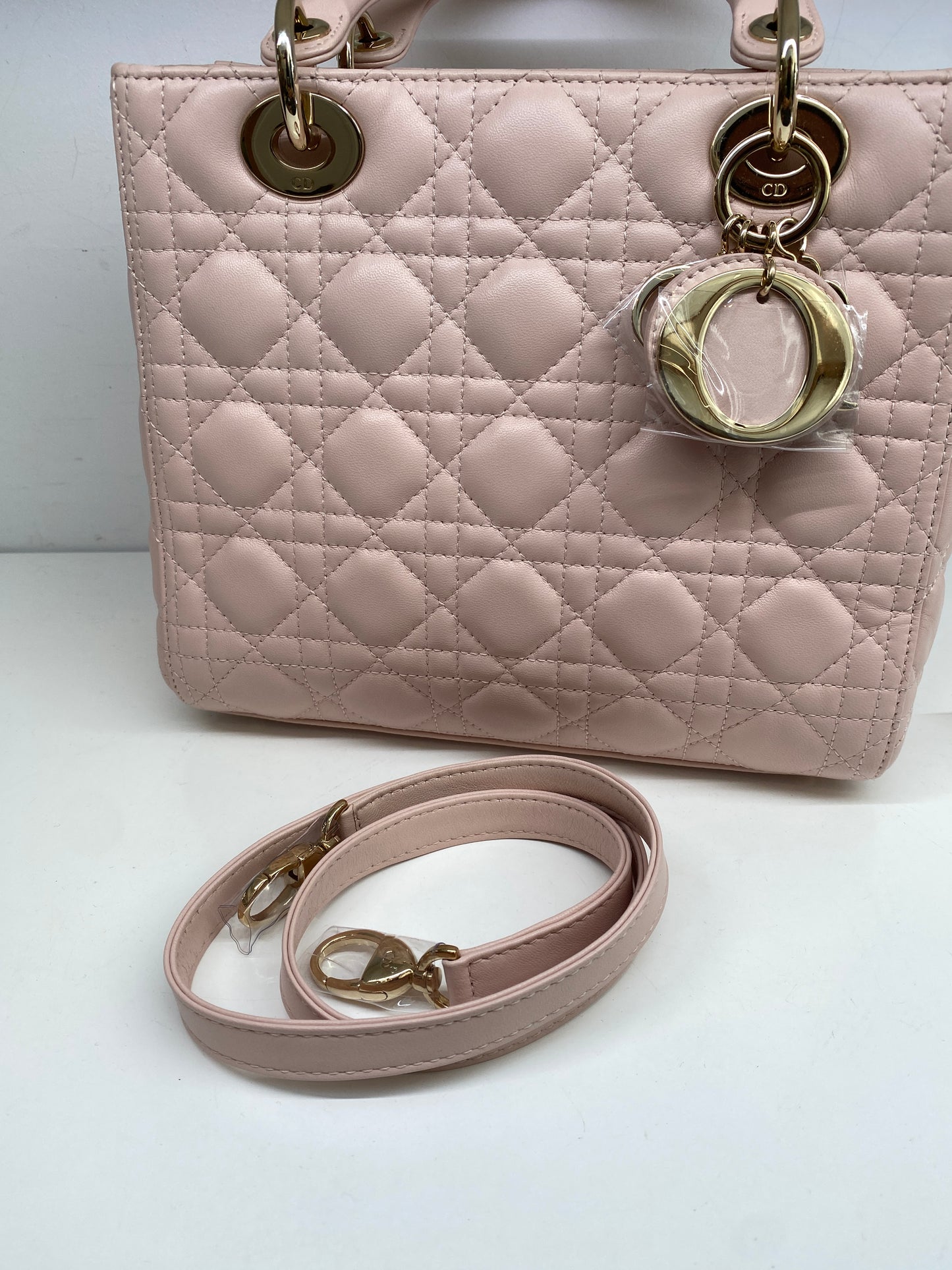 Christian Dior Lady Dior Pink Medium Lambskin GHW