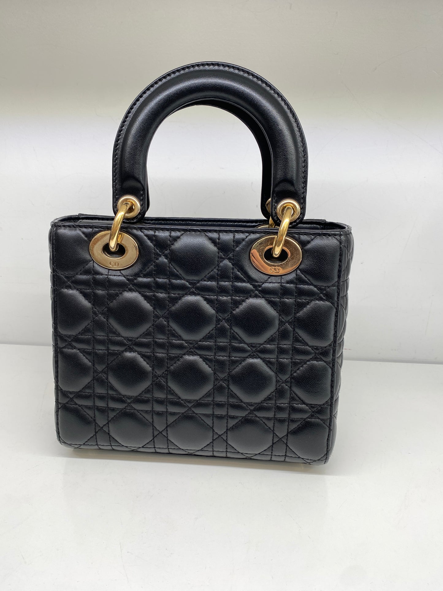 Christian Dior Lady Dior Small Black Lambskin/Cream Interior