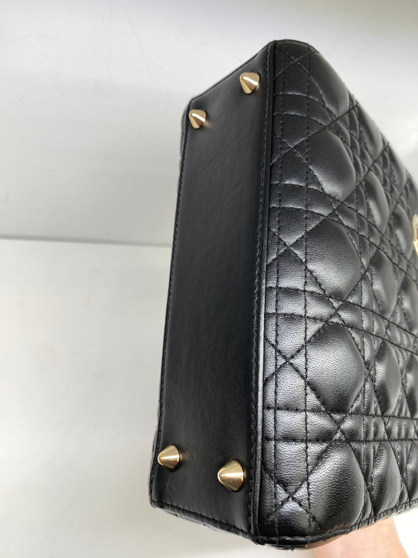 Christian Dior Lady Dior Small Black Lambskin/Cream Interior