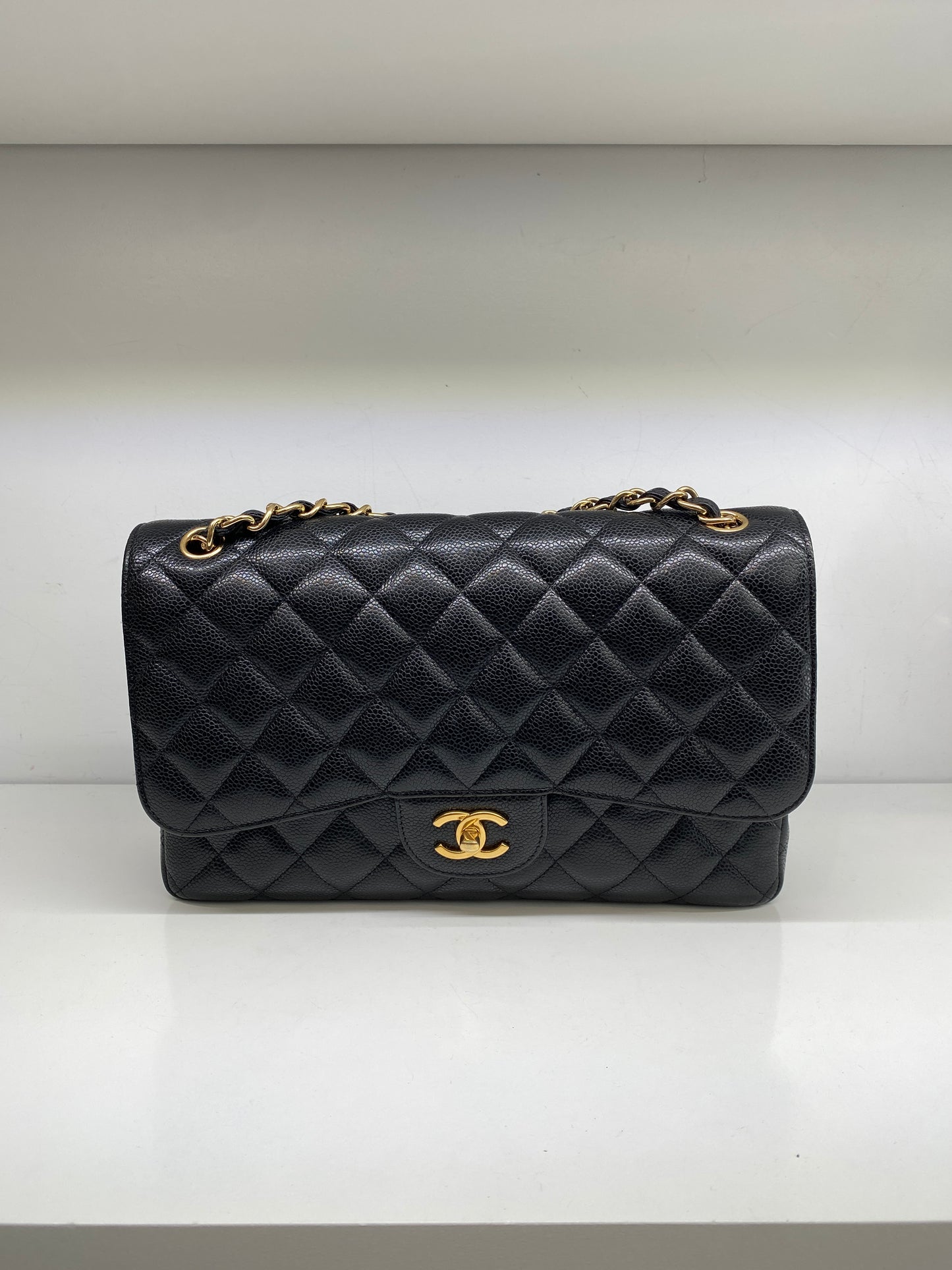 Chanel Jumbo Double Flap Black Caviar GHW