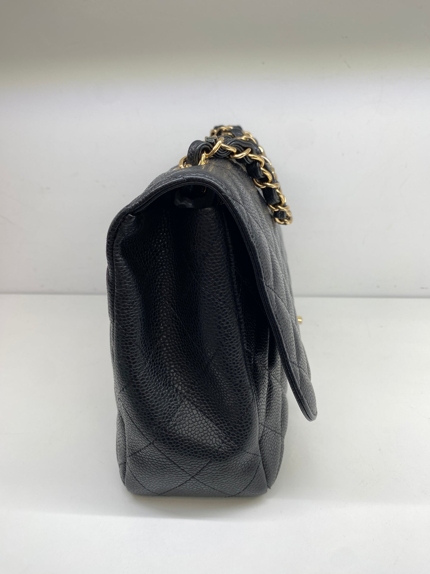 Chanel Jumbo Black Single Flap Caviar GHW