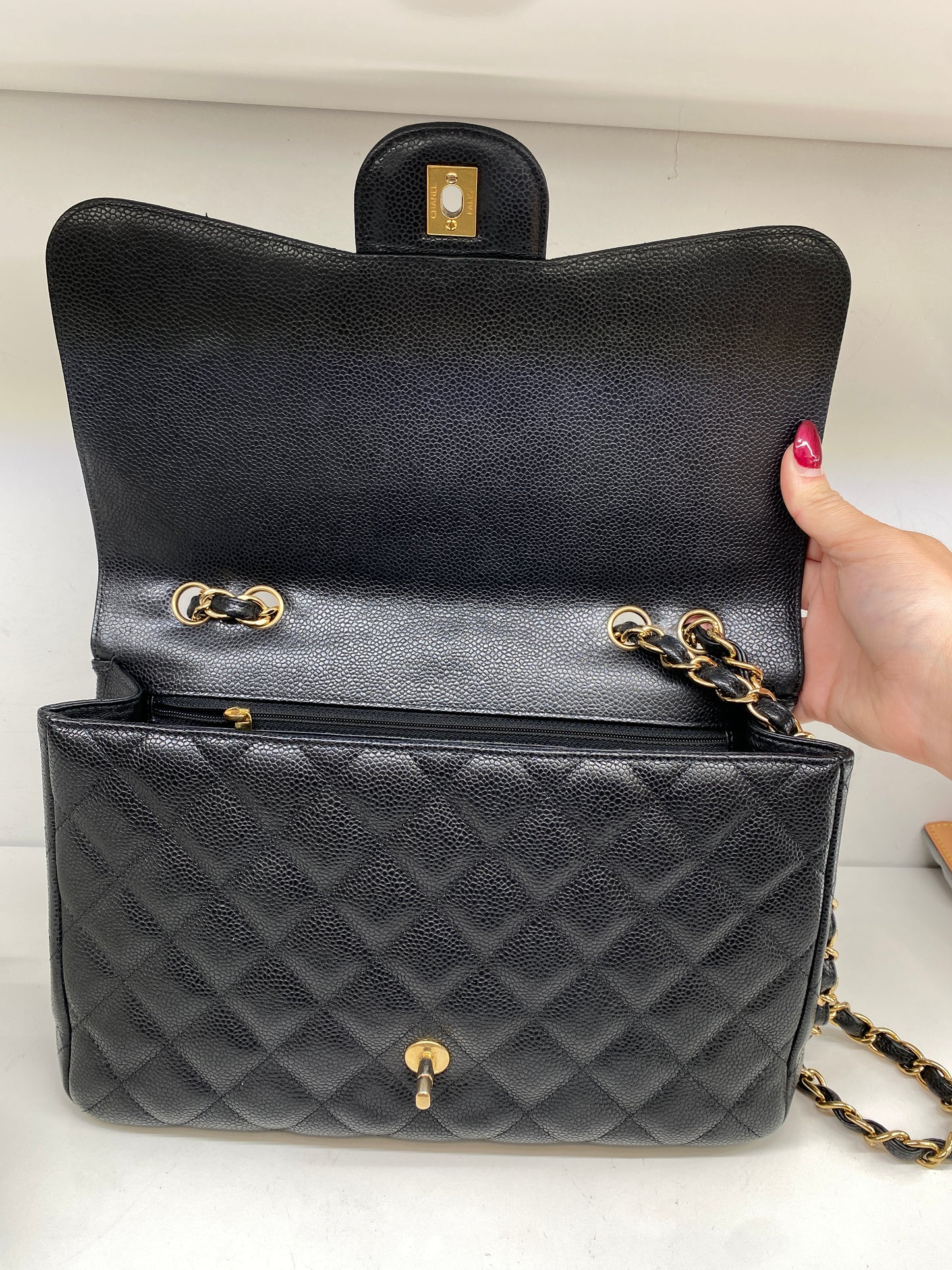 Chanel Jumbo Black Single Flap Caviar GHW