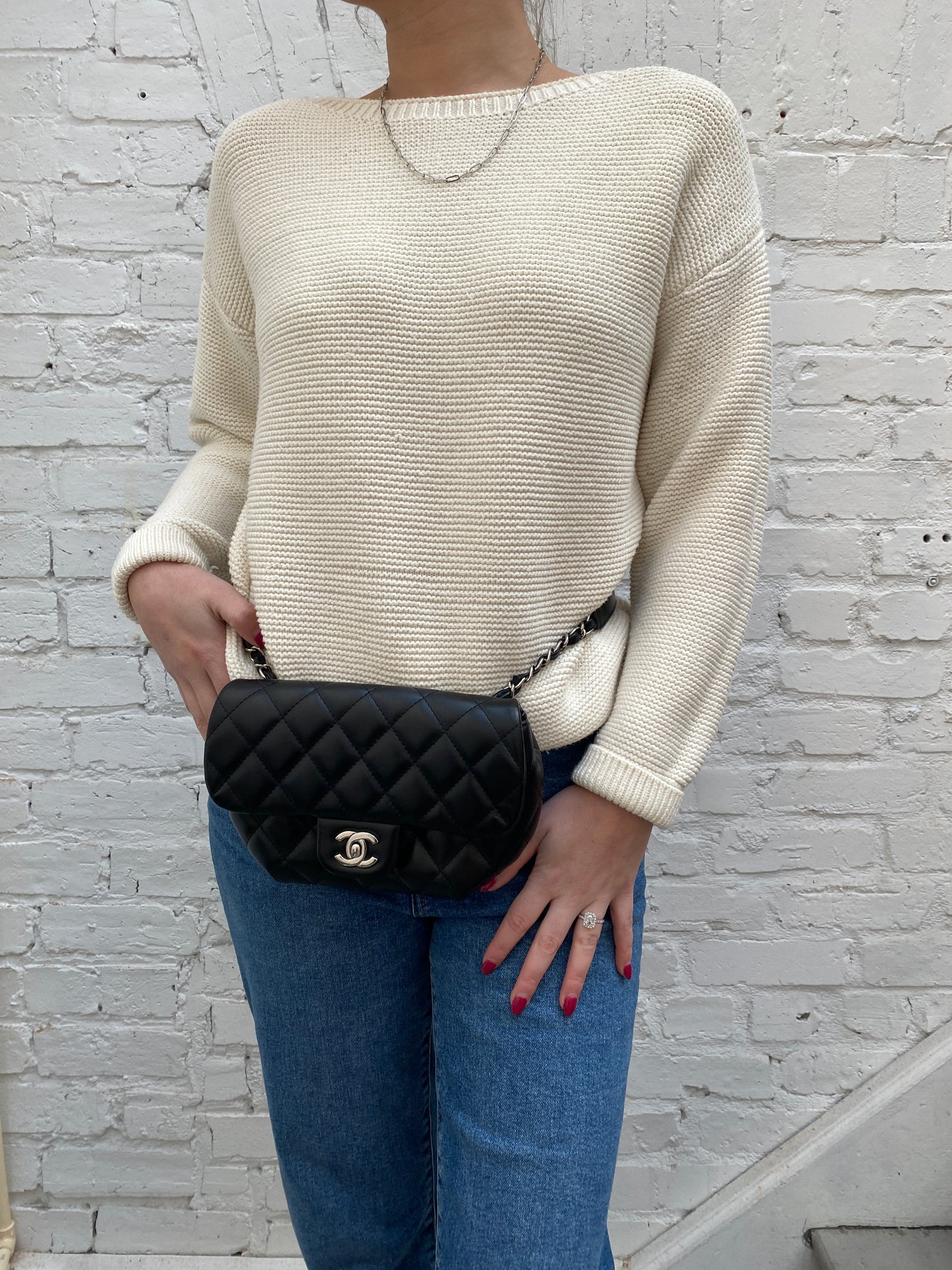 Chanel Black Calfskin Bum Bag SHW