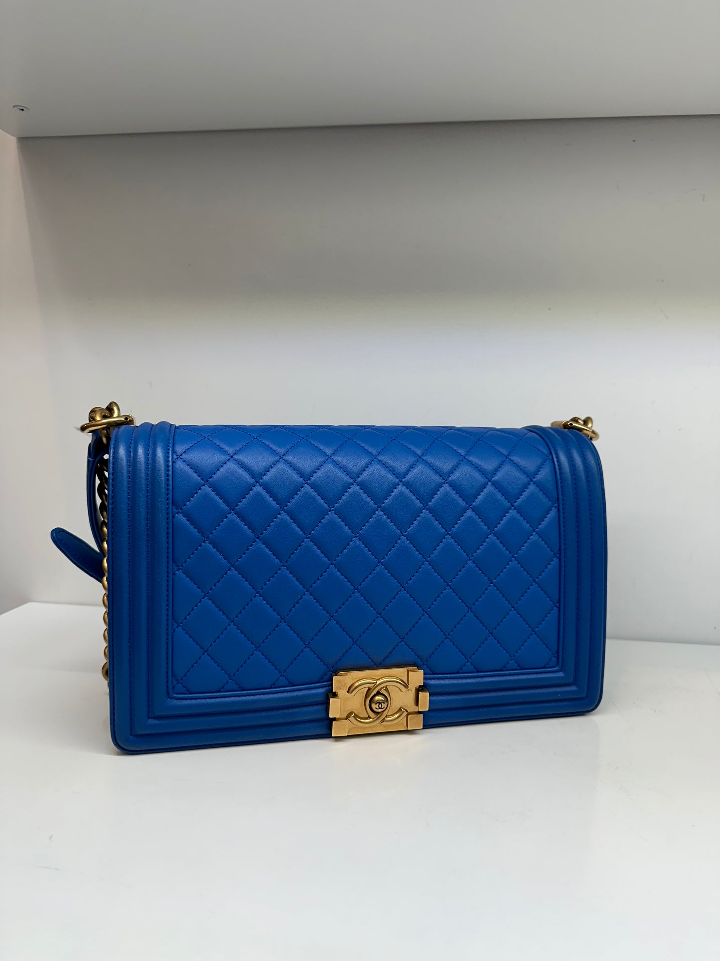 Chanel Boy Medium Lambskin Blue GHW #21