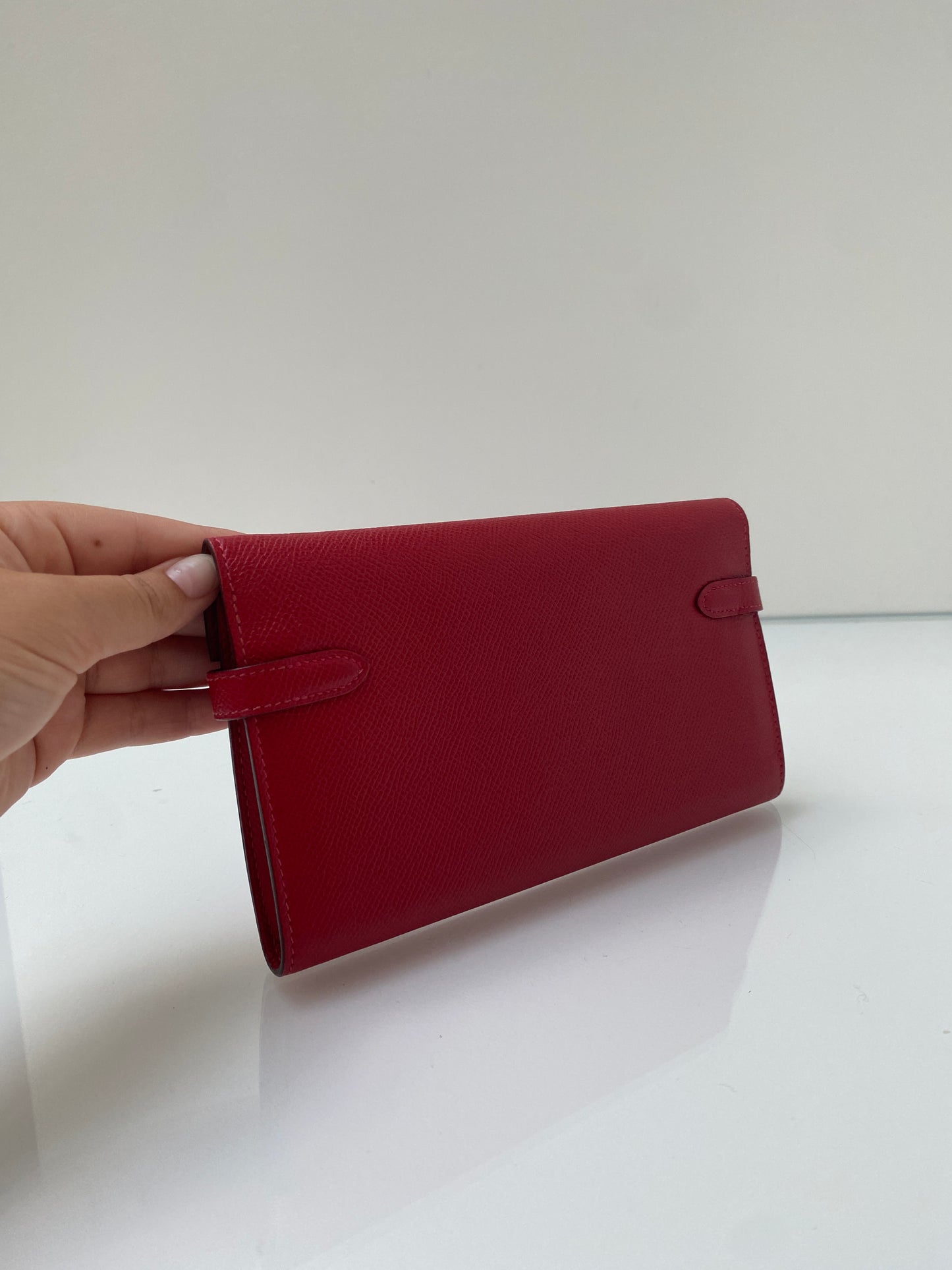 Hermes Kelly Togo Wallet Red GHW