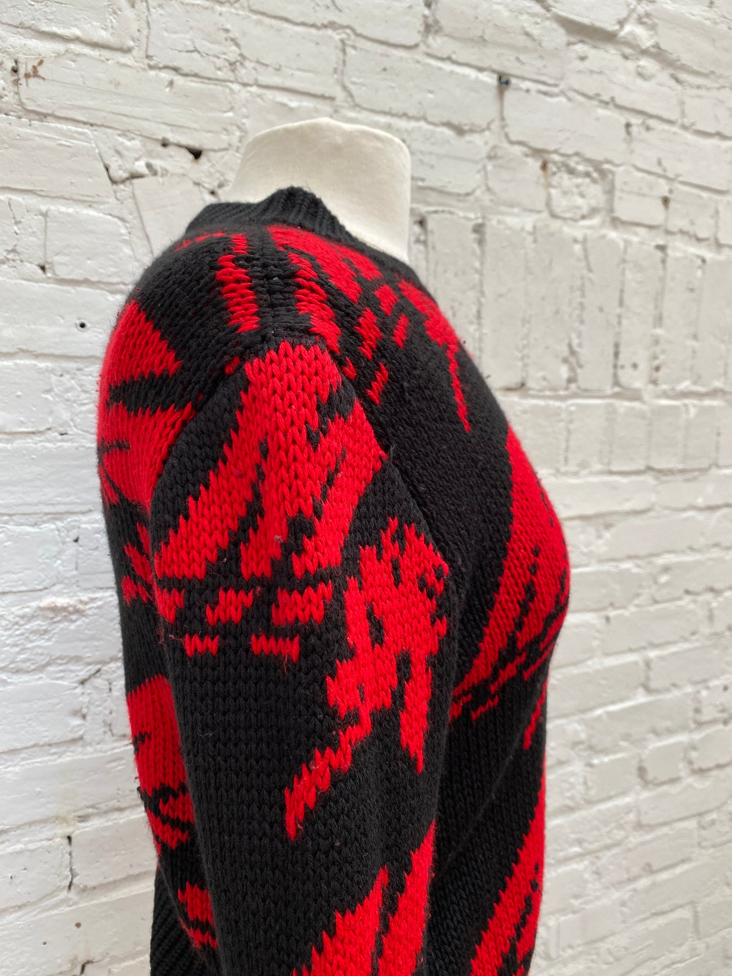 MSGM Black & Red Knit Sweater, S