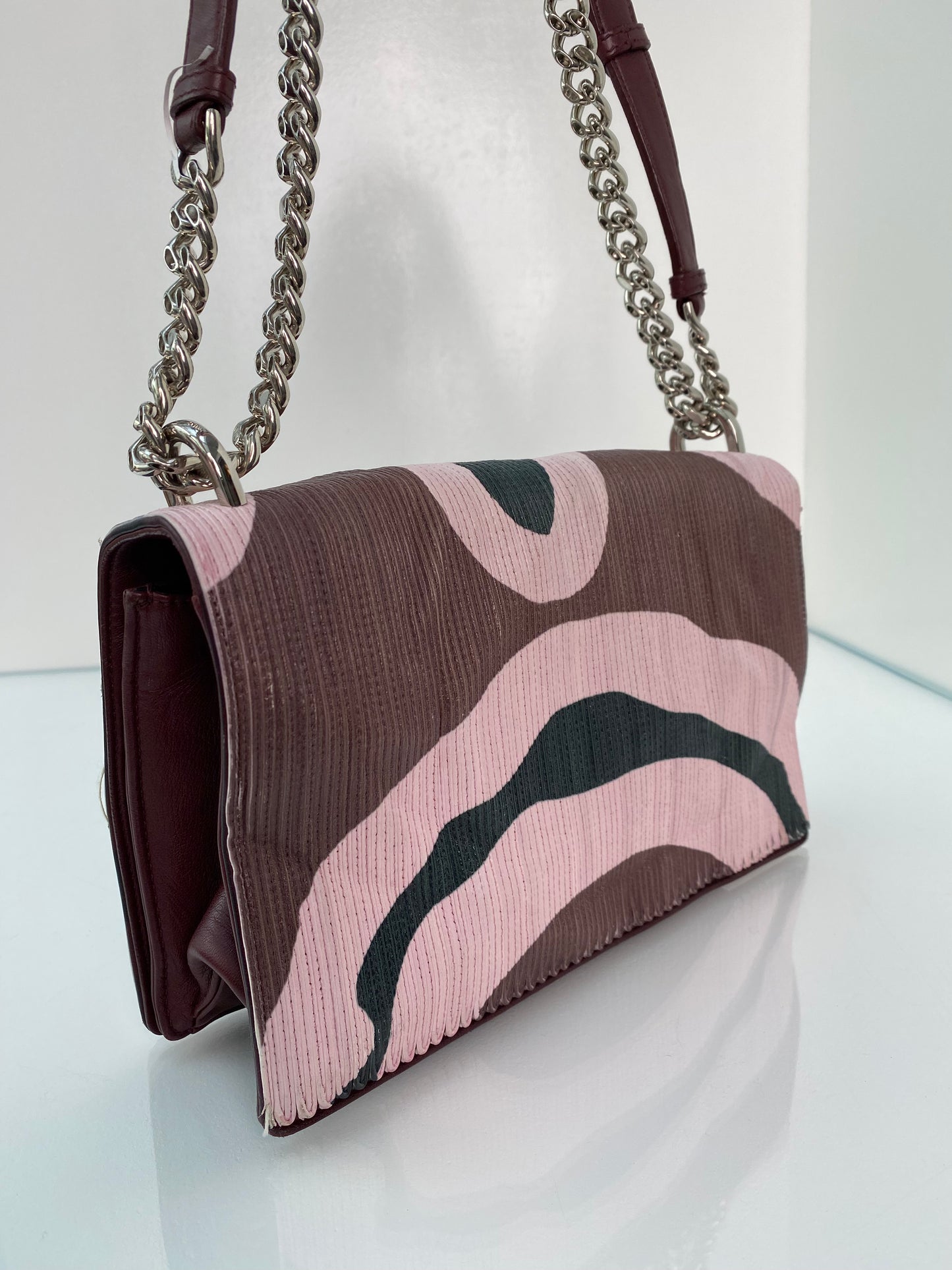 Dior Pink, Purple, & Green Diorama Bag SHW (As Is)