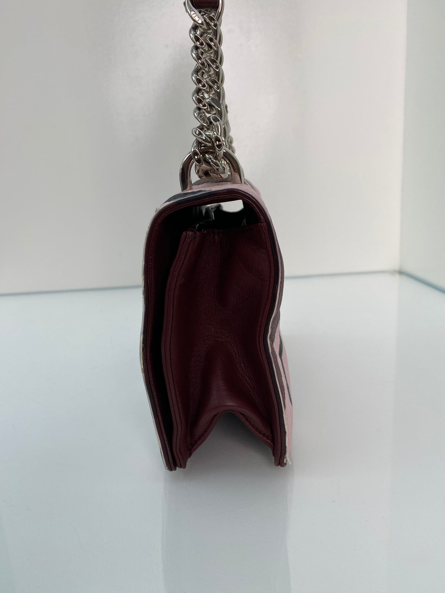 Dior Pink, Purple, & Green Diorama Bag SHW (As Is)
